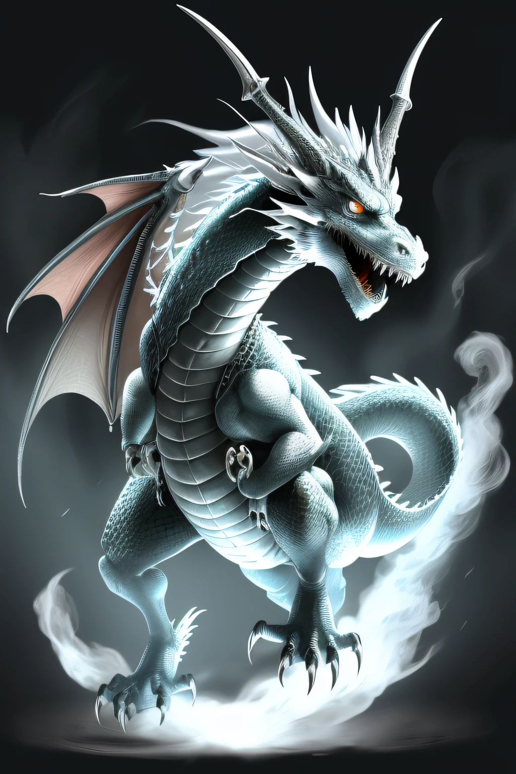 a silver dragon