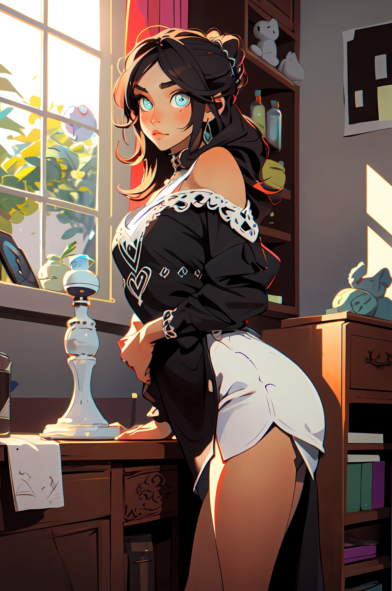 (masterpiece, best quality), 1girl, room, chilling, colorful, beautiful, intricate, comfy, detailed eyes,