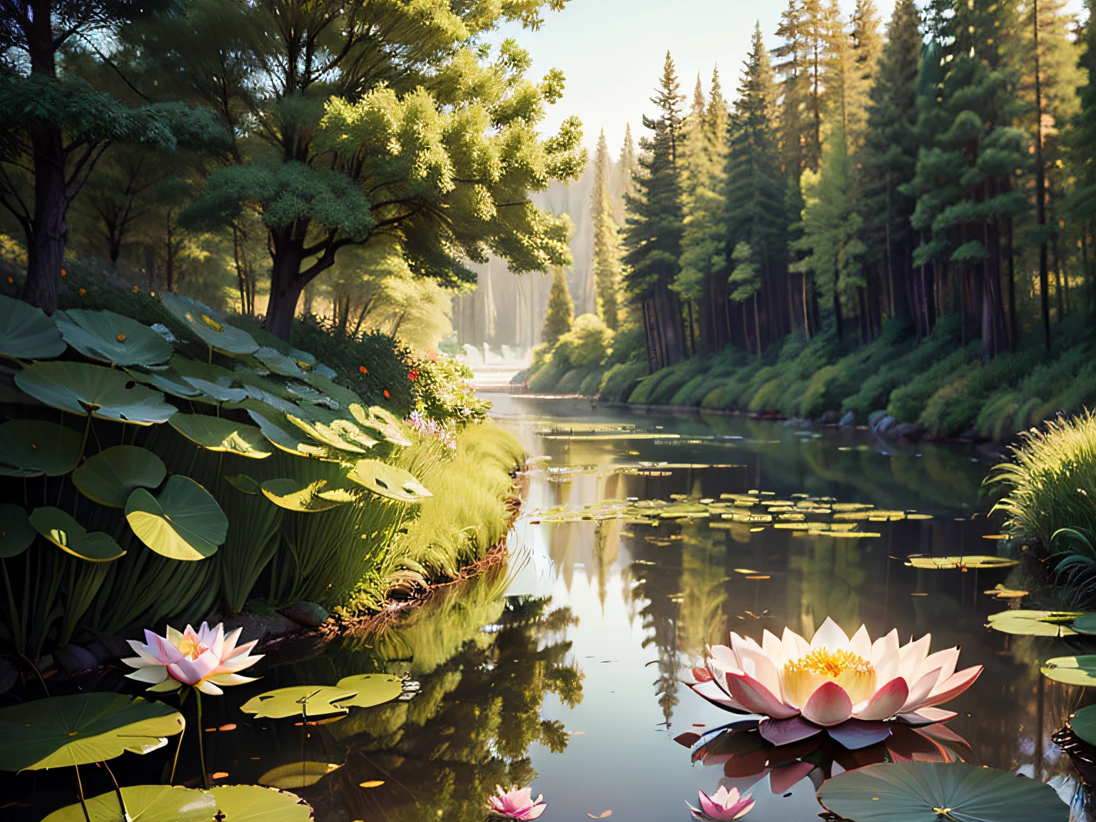 Landscape Pond Lotus Flower --auto