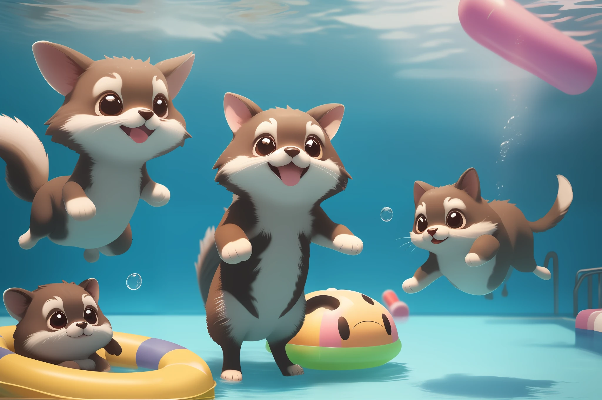replace with just blue water background of pool
