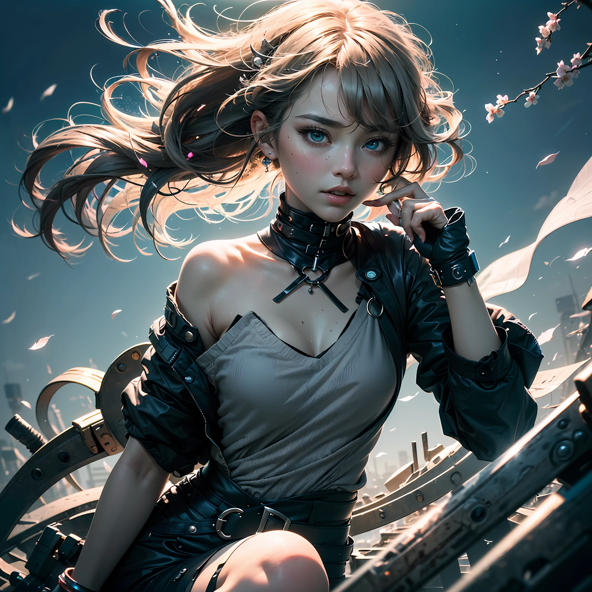 best quality, (extremely detailed CG unity 8k wallpaper), (from side:1.2), (upper body:1.2), (gray theme:1.3),
[(solo), (1girl), On the side of the picture, standing, (light Blond AND light pink) hair, (long hair), (french braid:1.2), (diagonal bangs:1.2), The breeze raised the hair, *//*, (pink eyes:1.25), (Half closed eyes:1.4) and (Tender eyes), smile, *//*, (white cardigan:1.2) and off-shoulder and Bare shoulder and collarless\],
(cherry blossoms:1.3), (white background:1.3), (blowing wind:1.3), (The wind blowing from behind the girl, the hair floating forward), floating petals,
Negative prompt: (nsfw), (lowers:1.2), (bad hands:1.2), bad body, error, (Mutated hands and fingers:1.5), (one hand with more than 5 fingers:1.2), (one hand with less than 5 fingers:1.2), missing fingers, worst quality, (low quality:1.2), watermark, username, blurry, poorly drawn, poorly drawn hands, mutilated, unclear eyes, Pointed ears, deformed, poorly drawn face, (bad face:1.2), missing fingers, bad feet, disfigured, extra arms, extra digit, long neck, Humpbacked, Bad leg, wrong leg, misplaced leg, bad leg, (3 legs:1.2), fused leg, spare foot, bad foot, poorly drawn foot, 3 ears,
Steps: 50, Sampler: DPM++ 2M Karras, CFG scale: 7.5, Seed: 1624123808, Size: 512x896, Model hash: 799880940e, Model: FS-V14-2, Denoising strength: 0.55, Clip skip: 2, Hires upscale: 2.5, Hires steps: 25, --auto