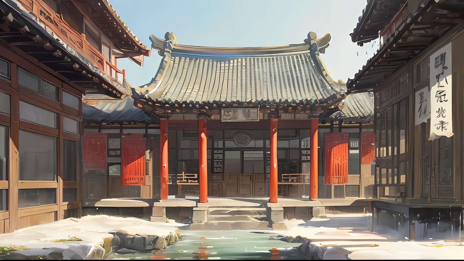 Scholar in writing, Chinese windows, ancient Chinese architecture, (((splashed ink)), ((splashed ink)), masterpiece, high quality, exquisite graphics, high detail