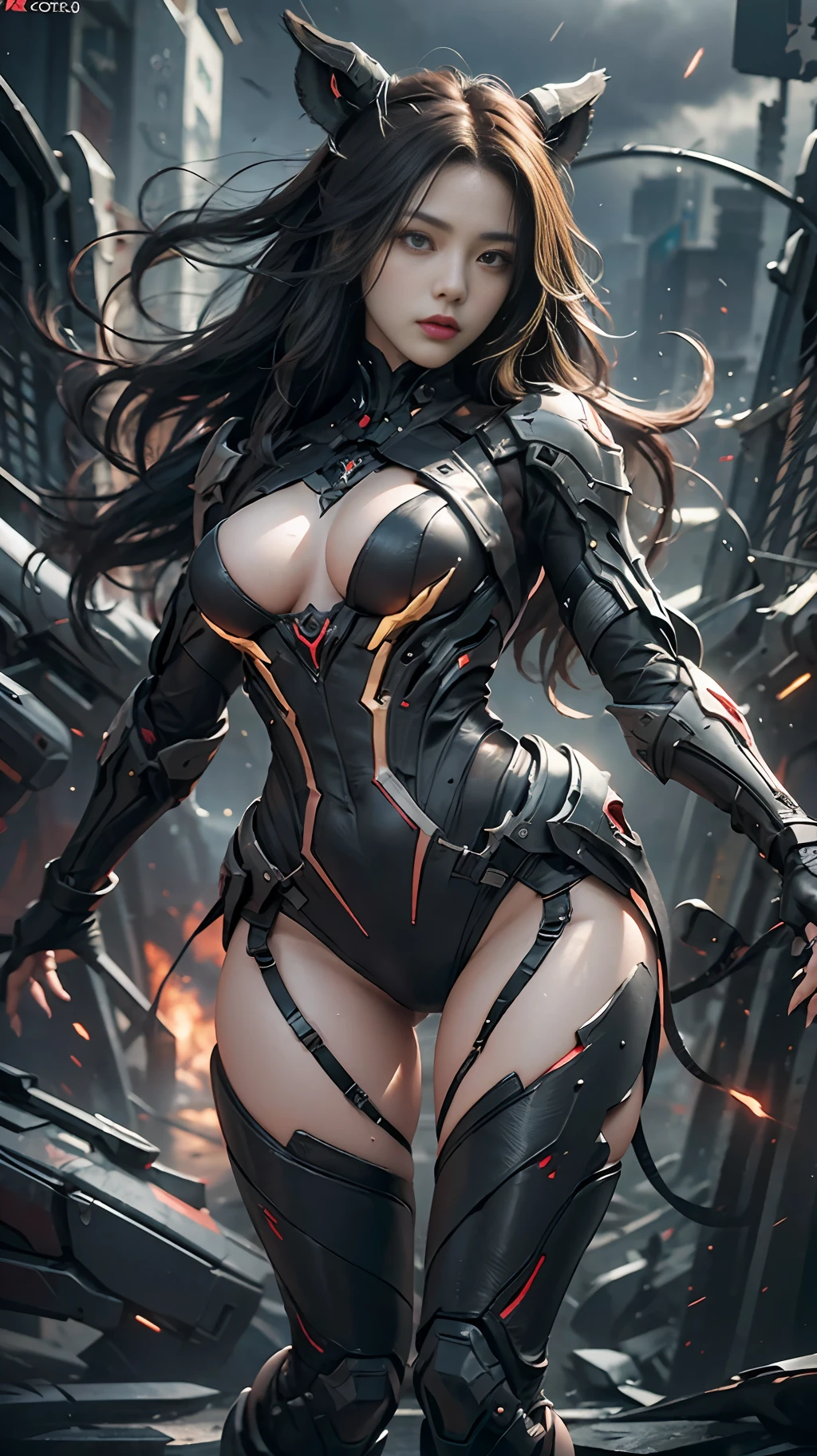 1 chinese girl, warframe, intricate pattern, heavy metal, energy line, heroic beauty head, glowing eyes, elegant, intense, blood red and black uniform, solo, modern, city, street, dark clouds, thunderstorm, heavy rain, dramatic lighting, (masterpiece:1.2), best quality, high resolution, beautiful details, extremely detailed, perfect lighting, 1 Chinese, warframe, Prime, rhinoceros prime, volt prime, saryn prime dynamic pose, Intricate patterns, heavy metal, energy lines, faceless, glowing eyes, long silver hair, windblown hair, elegant, intense, blood red and black uniform, bloody wings, solo, desert, sunny, bright, claws, dramatic lighting, (masterpiece: 1.2), best quality, high resolution, beautiful details, extremely detailed, perfect lighting, stroke, full body shot, martial arts moves