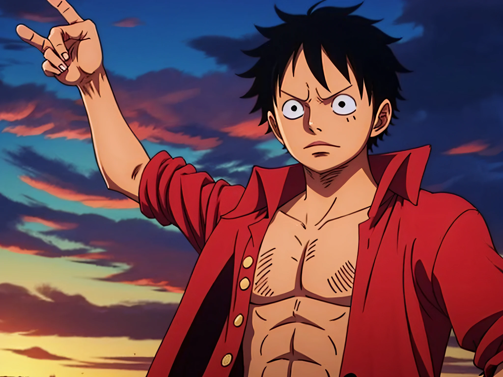 luffy, anime, (one piece), (masterpiece), epic, quality, posing