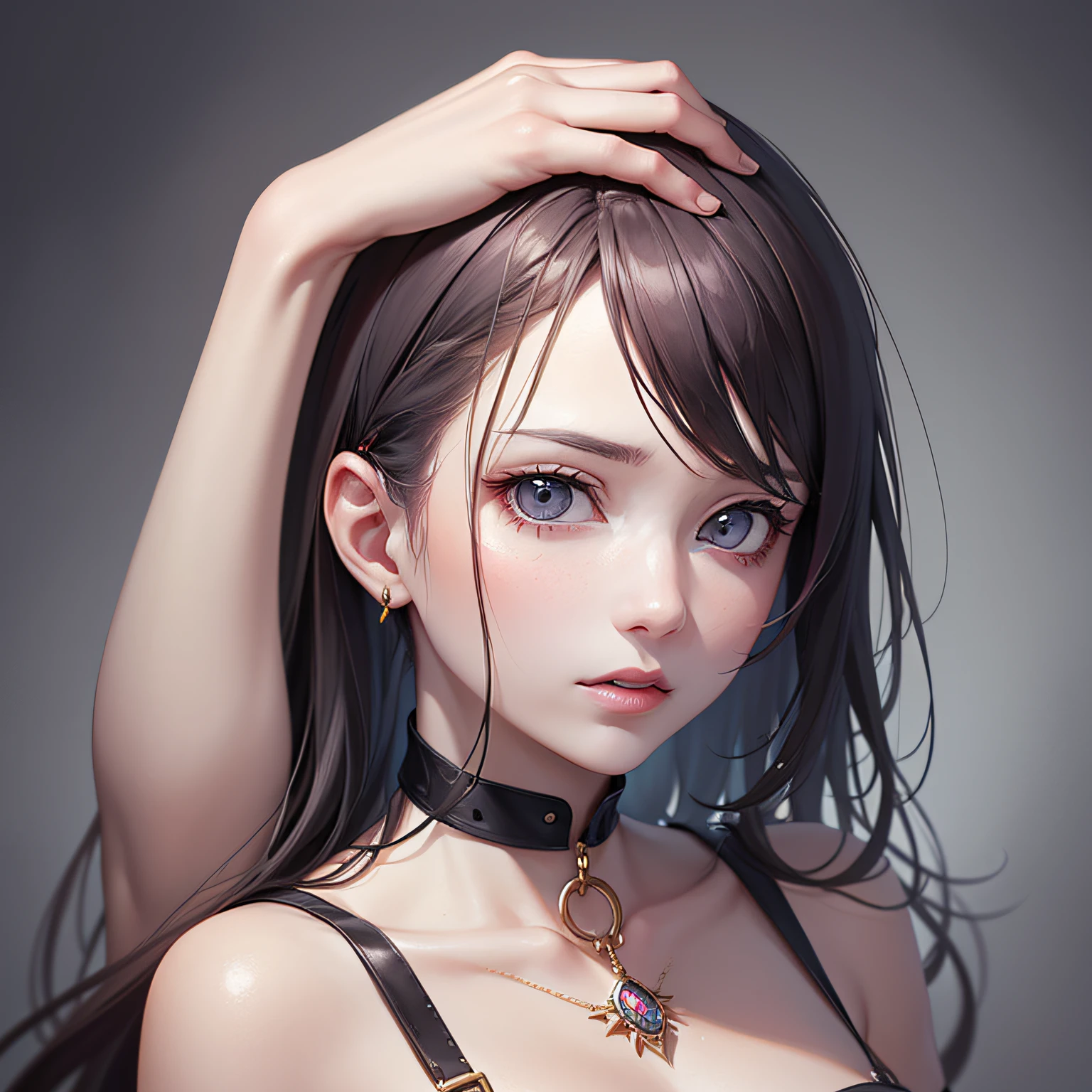 strangle one's neck with one's own hand,