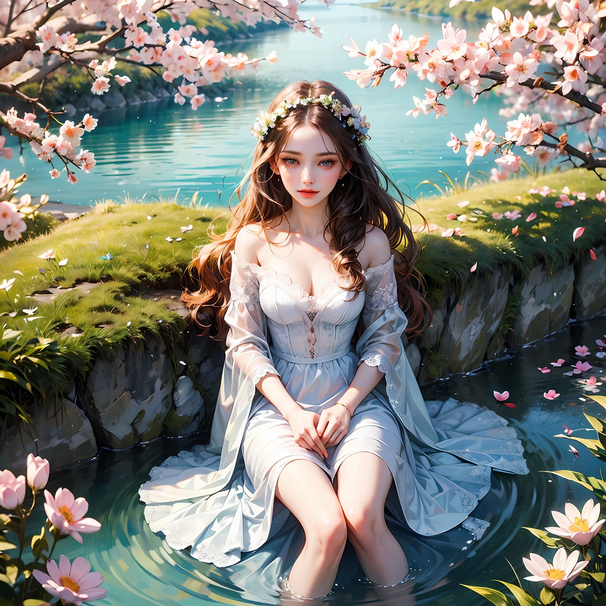 Spring has come again, and does she know the heart of thinking of that maiden she met by the river?) --auto