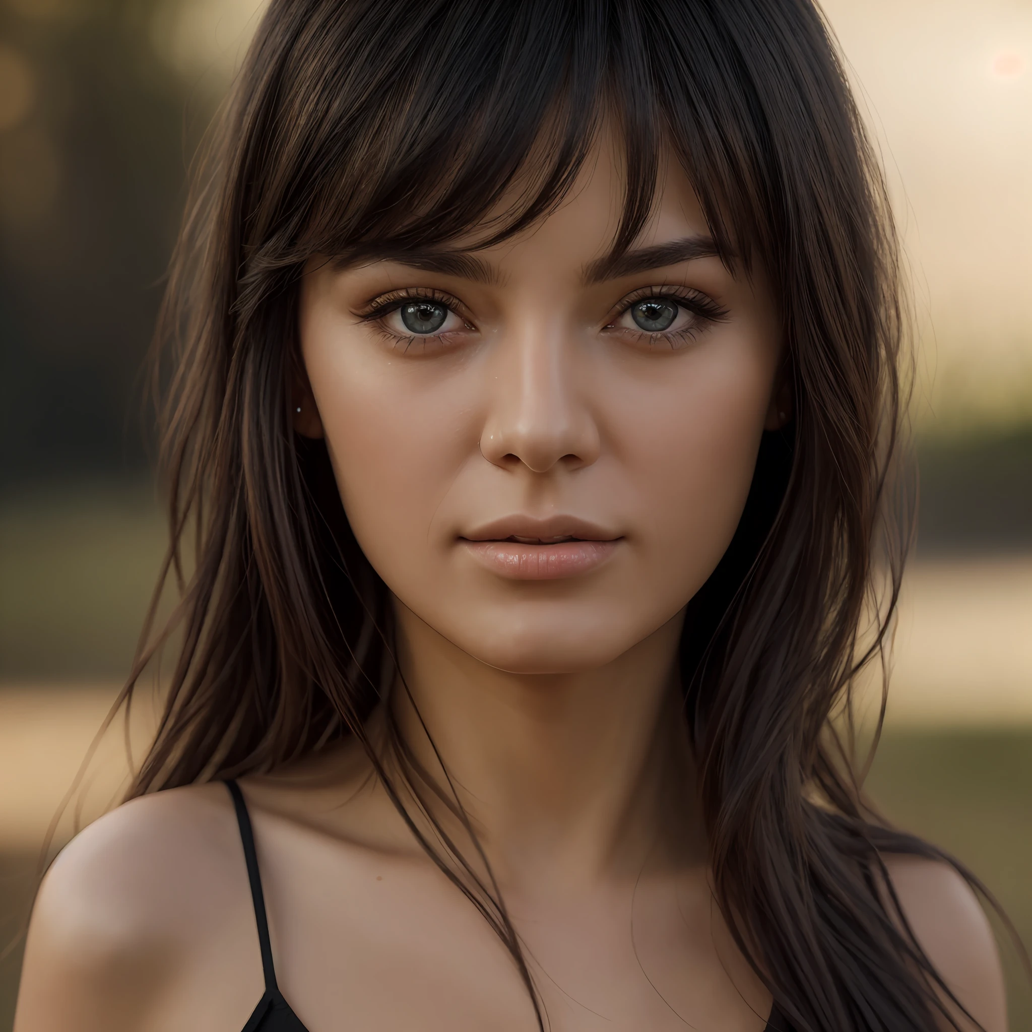 (masterpiece:1.3), (8k, photorealistic, RAW photo, best quality: 1.4), (1girl), an woman with chestnut hair, glittery eyes, 40 years old, beautiful face, (realistic face), (black hair, long hair:1.3), beautiful hairstyle, realistic eyes, beautiful detailed eyes, (realistic skin), beautiful skin,