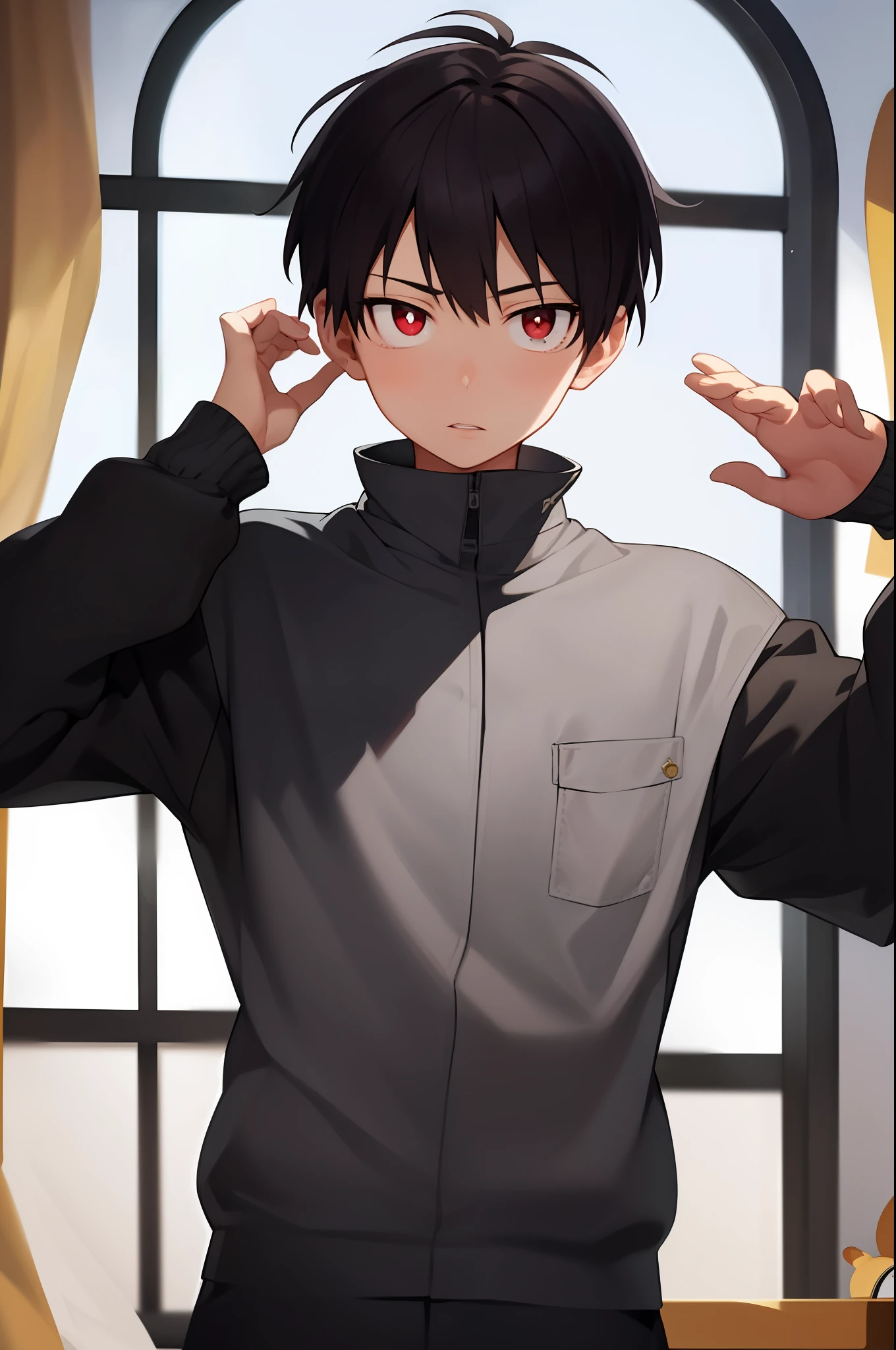 masterpiece, best quality, high quality, 1boy, solo, male focus, looking at viewer, upper body, kusakabe_shinra
