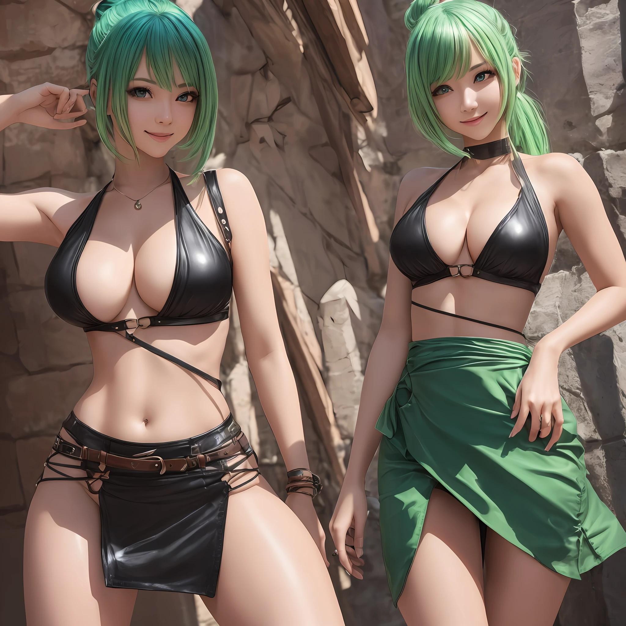 Top quality,masterpiece, photos, very delicate and beautiful, highly detailed pictures ,unity,8k wallpaper, real photos,fine details,,highly detailed CG Unity 8k wallpaper,absurdity, ultra detailed, high resolution, beautiful detailed girl, highly detailed eyes and face, realistic live action, leather, slit, short mini skirt, beautiful detailed eyes,((Very shiny separate clothes)),1 girl,Full body,Watch viewer,((Light green hair)), Blue eyes,(blissful)), Most detailed background, (((Cosplay)), 20 years old, green, see-through, (smile), ponytail, belly button out, super mini skirt, low rise, Japan person, thighs, shoulder straps, (nipple shape clearly visible), perfect body, squat, (open crotch), sexy pose, sexy expression, sexy shot, Pose from the front, look at the camera, --auto