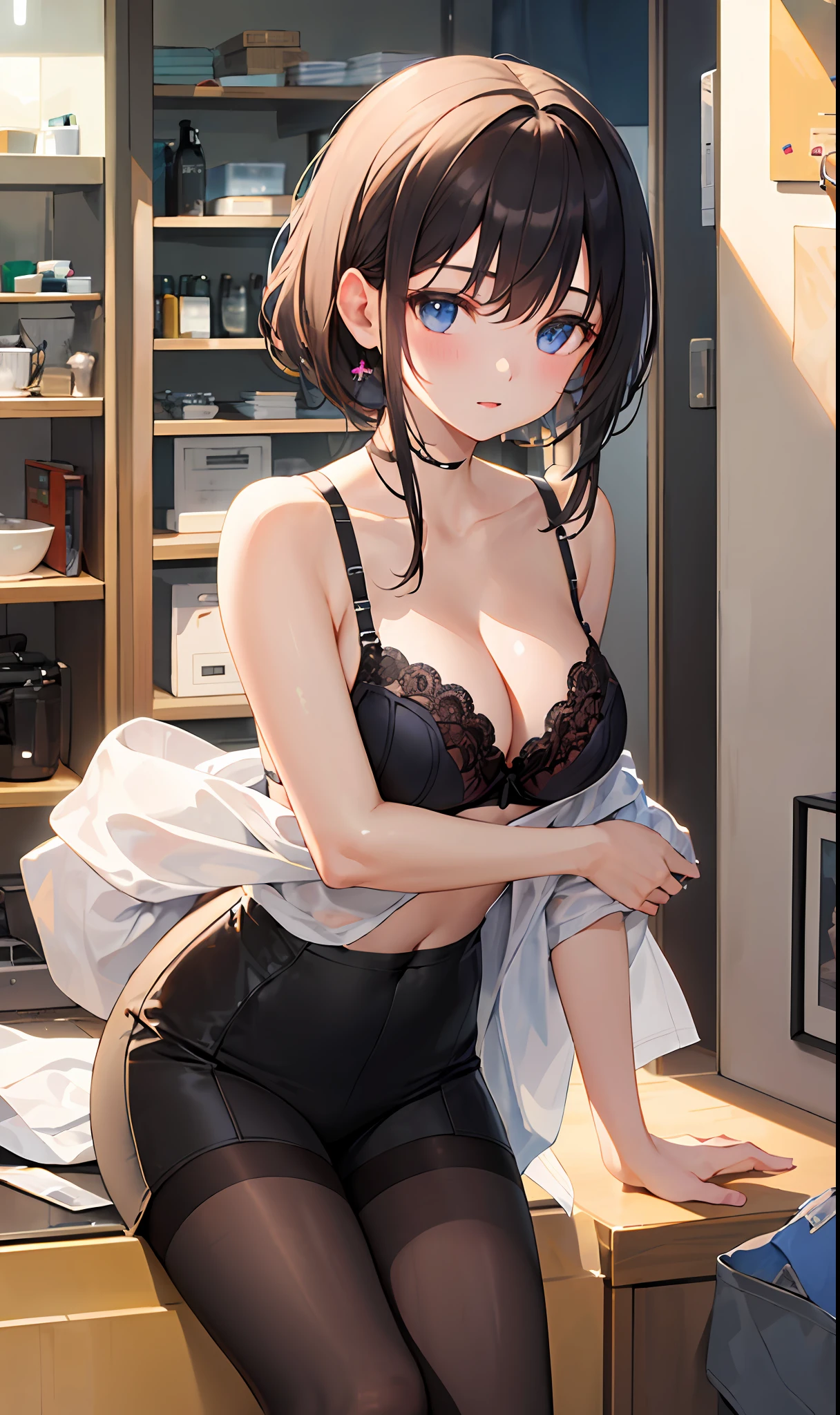 ((masterpiece, best quality)), (1girl),((mature female)),bra