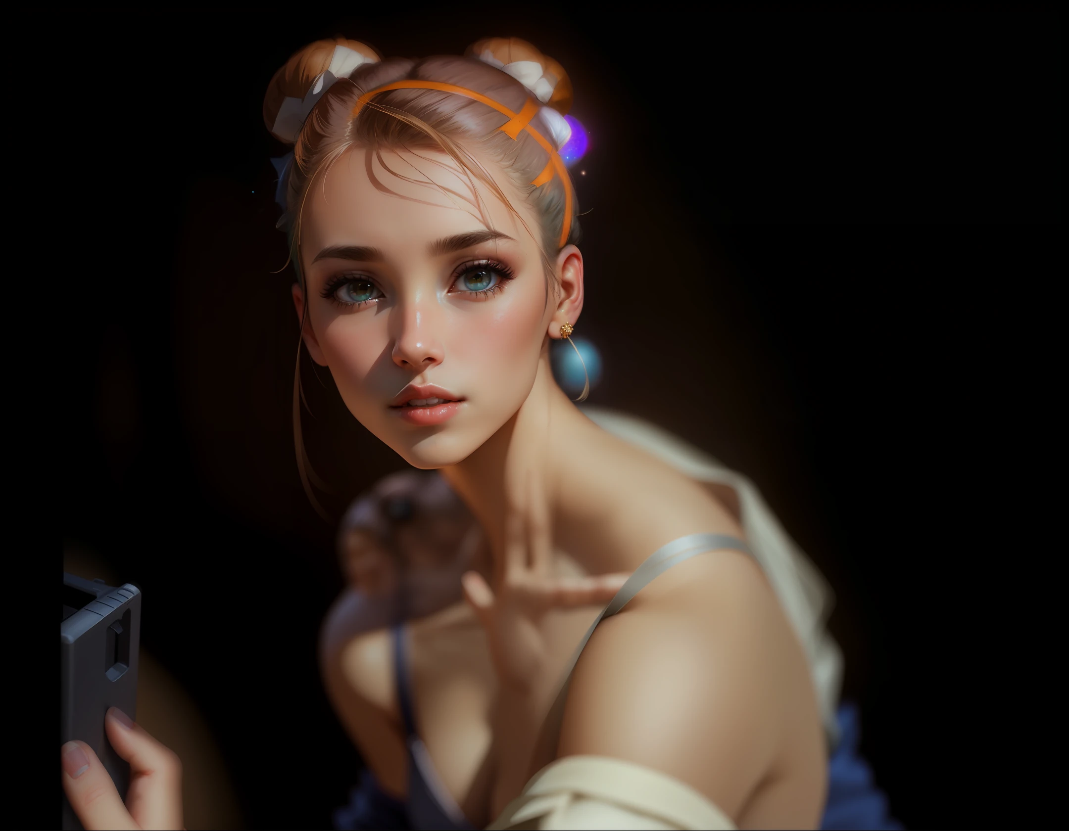 (space_buns_hairstyle:1.3),woman posing for a photo, wearing elegant dress,
good hand,4k, high-res, masterpiece, best quality, head:1.3,((Hasselblad photography)), finely detailed skin, sharp focus, (cinematic lighting), night, soft lighting, dynamic angle, [:(detailed face:1.2):0.2],(((in the city))),