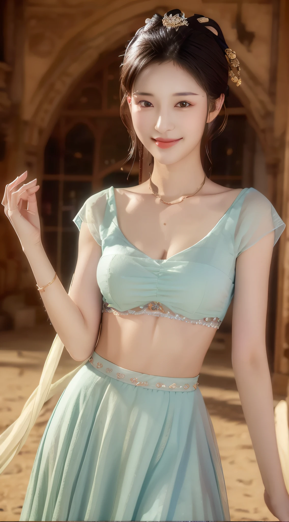 ((Best Quality, 8K, Masterpiece: 1.3)), 1girl, Slim Abs Beauty: 1.3, (Hairstyle Casual, Big Breasts: 1.2), Dress: 1.1, Super Fine Face, Delicate Eyes, Double Eyelids, Smile, Home