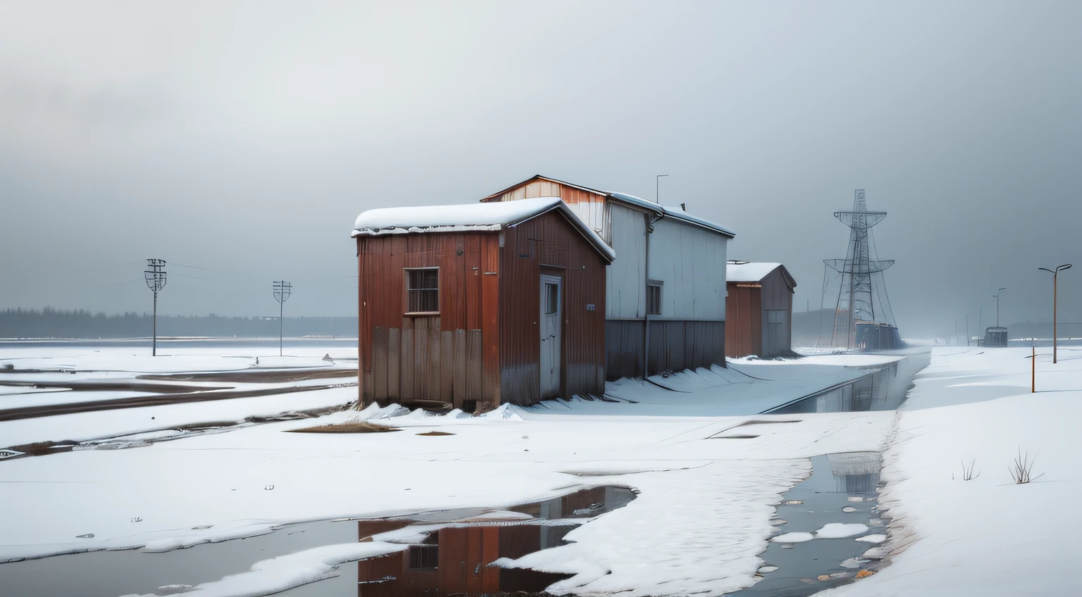 In the former Soviet Union, the cold area, rusty docks, white expanse.