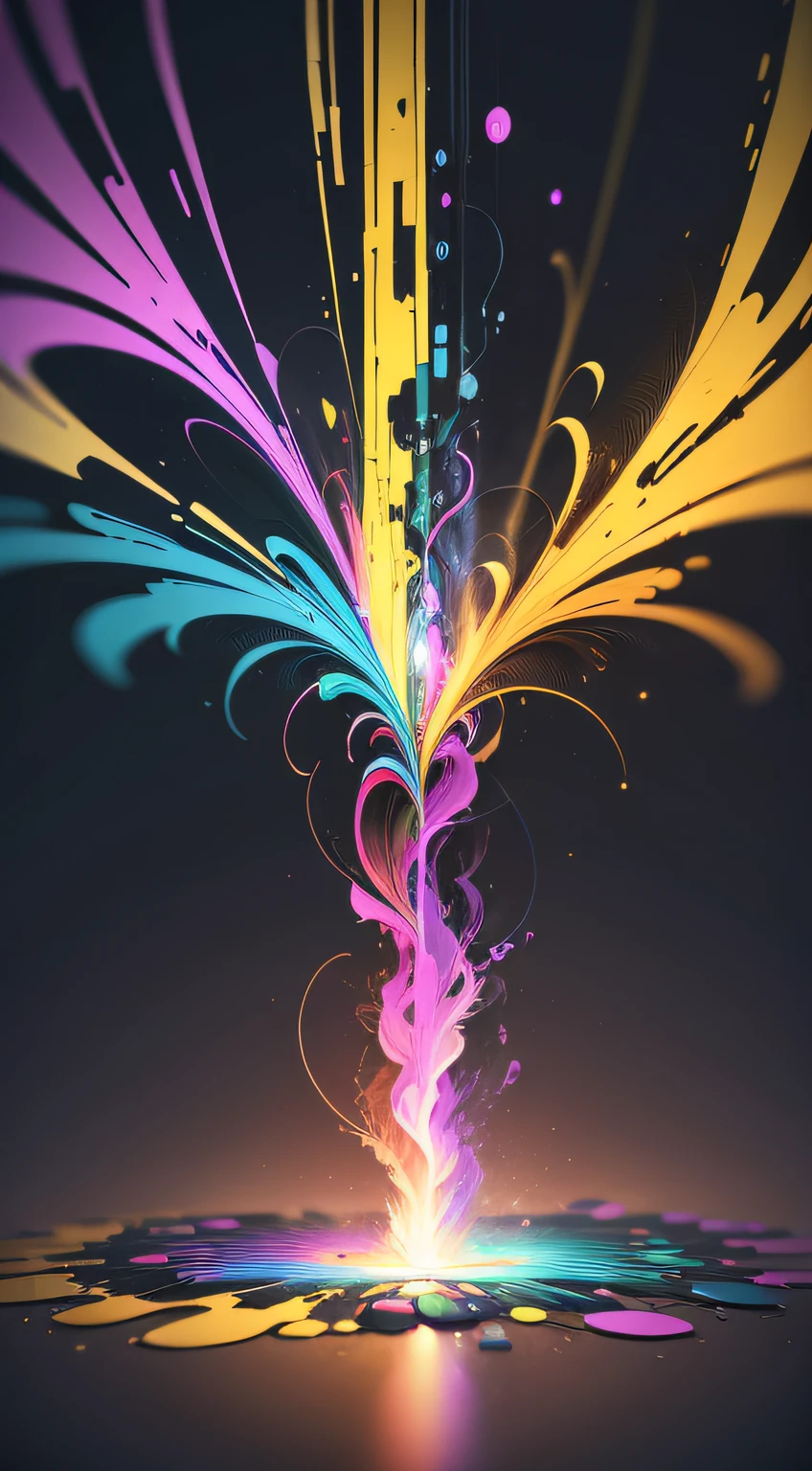 Colourful abstract,3d, light,glowing,high resolution,dark background,high quality