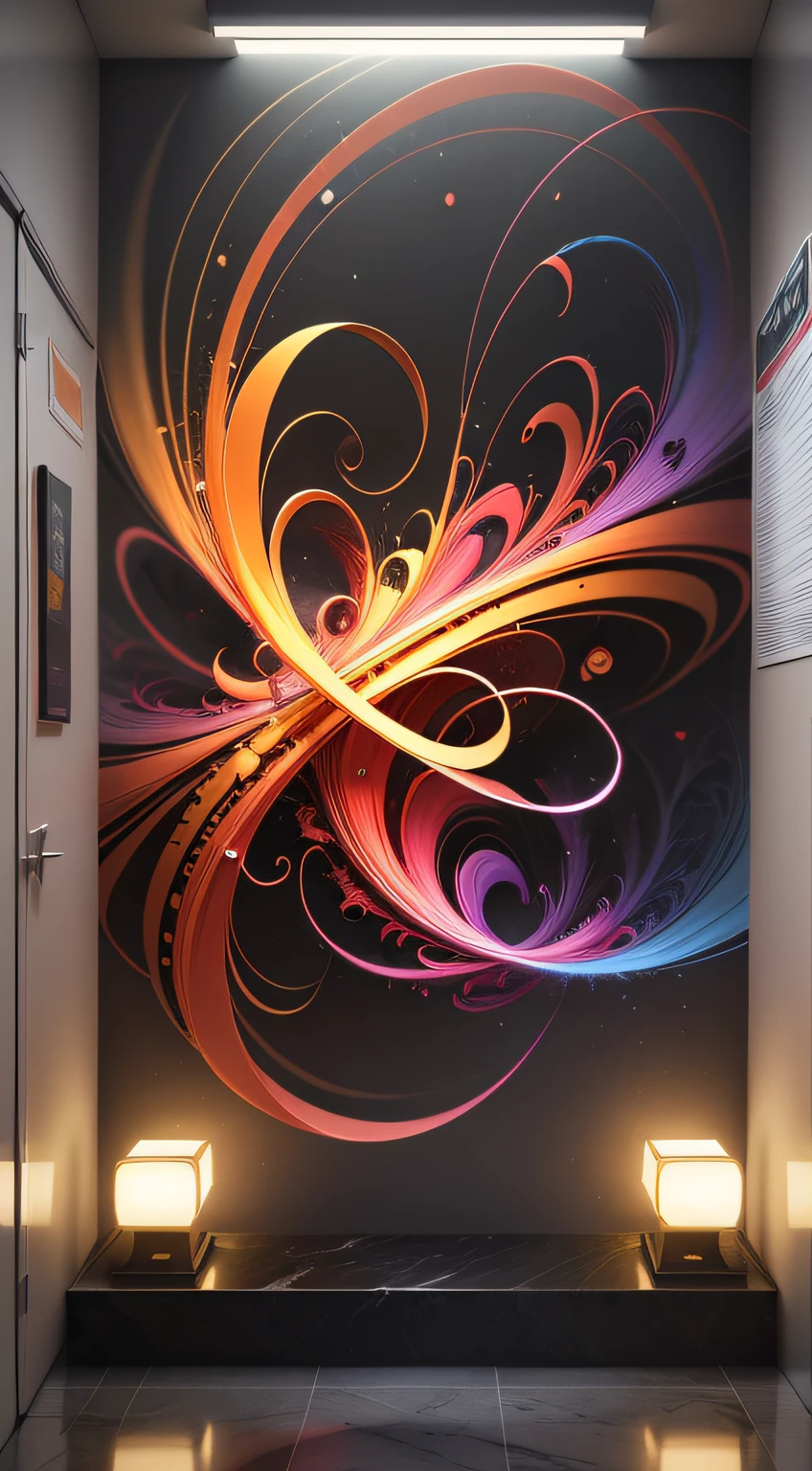 Colourful abstract,3d, light,glowing,high resolution,dark background,high quality