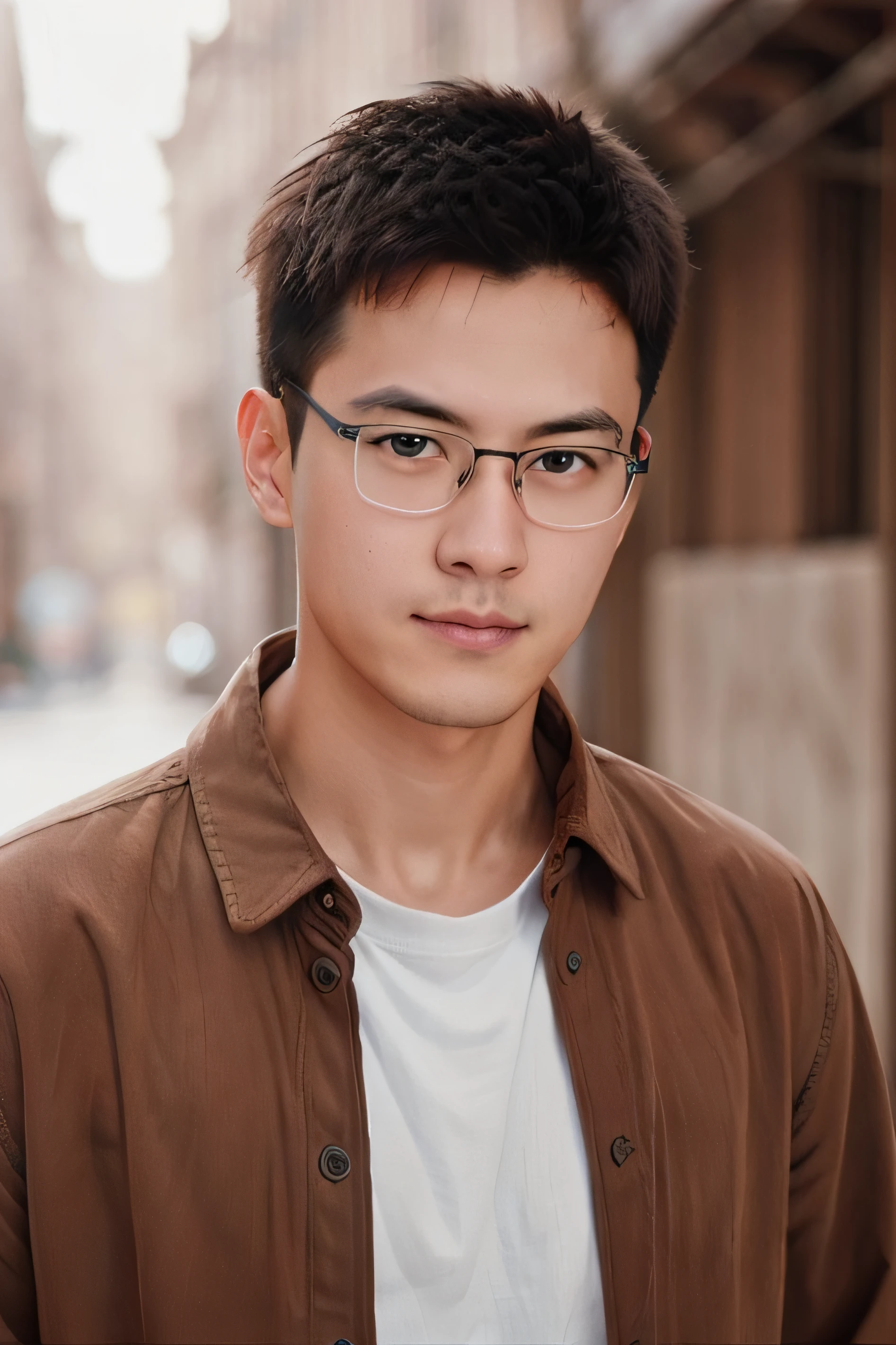 1man,
a 20 y.o male wearing orange shirt, upper body, looking front ,(( front view))
soft lighting, wear glasses,Comb-over hairstyle,
masterpiece, best quality, 8k uhd, dslr, film grain, Fujifilm XT3 photorealistic painting art by midjourney and greg rutkowski