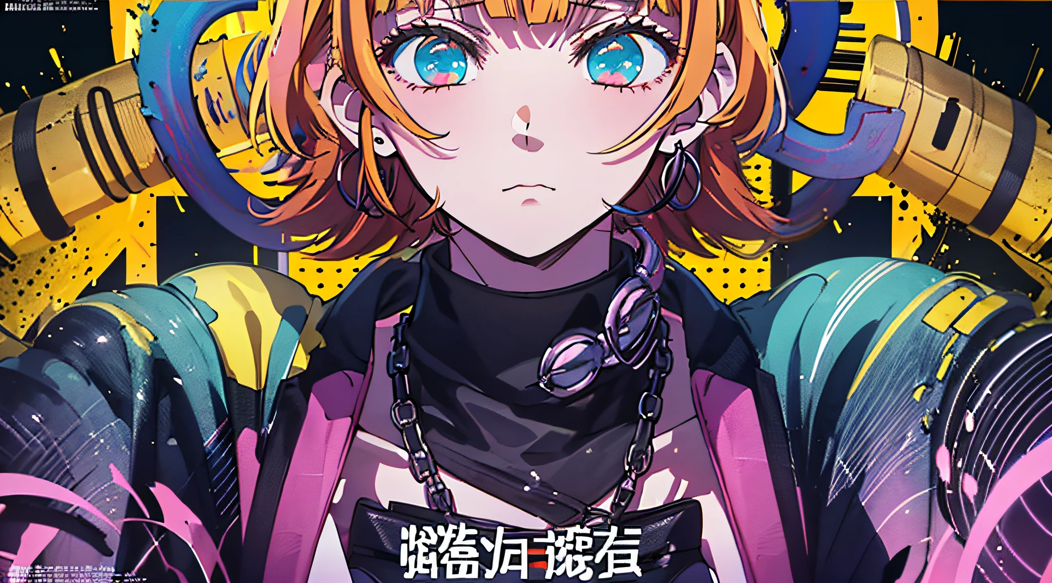 (((dramatic))), (((gritty))), (((intense)))) The movie poster features as the central character. She is shy in the center of the poster, wearing idol outfit, and a determined expression on her face. The background is dark and gritty, with a feeling of drunkenness. The text is bold and eye-catching, with catchy slogans that add to the overall drama and excitement. The color palette is dominated by dark colors, dotted with bright colors, giving the poster a dynamic and visual impact, tachi-e (magazine:1.3), (cover-style:1.3), fashionable, vibrant, outfit, posing, front, colorful, dynamic, background, element, confident, expressive, holding, statement, attachment, majestic, coiled, around, touch, scene, text, cover, bold, eye-catching, title, fashion, font, catchy, title, bigger, eye-catching, modern, trendy, focused, stylish, 1 girl