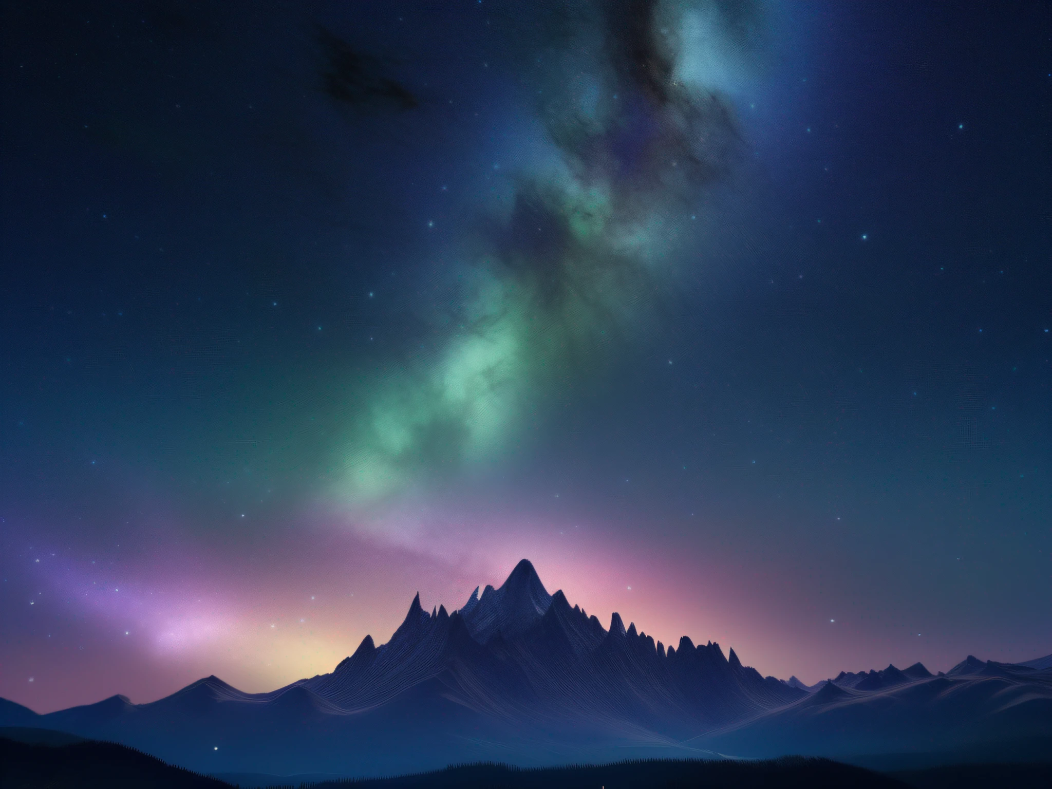 Fairyland-like nights, starry skies, aurora dances, quiet mountain peaks, endless stars, fantastic views, the magic of the sky, the silence under the night, the sparkle of the Milky Way, natural wonders. (8k, RAW photo, top quality, masterpiece: 1.2), ultra detail, super resolution, (realistic, real photo: 1.37), (realistic: 1.2), high resolution RAW color photo, professional photo, very detailed and beautiful, super high quality, 8k wallpaper, amazing detail,)