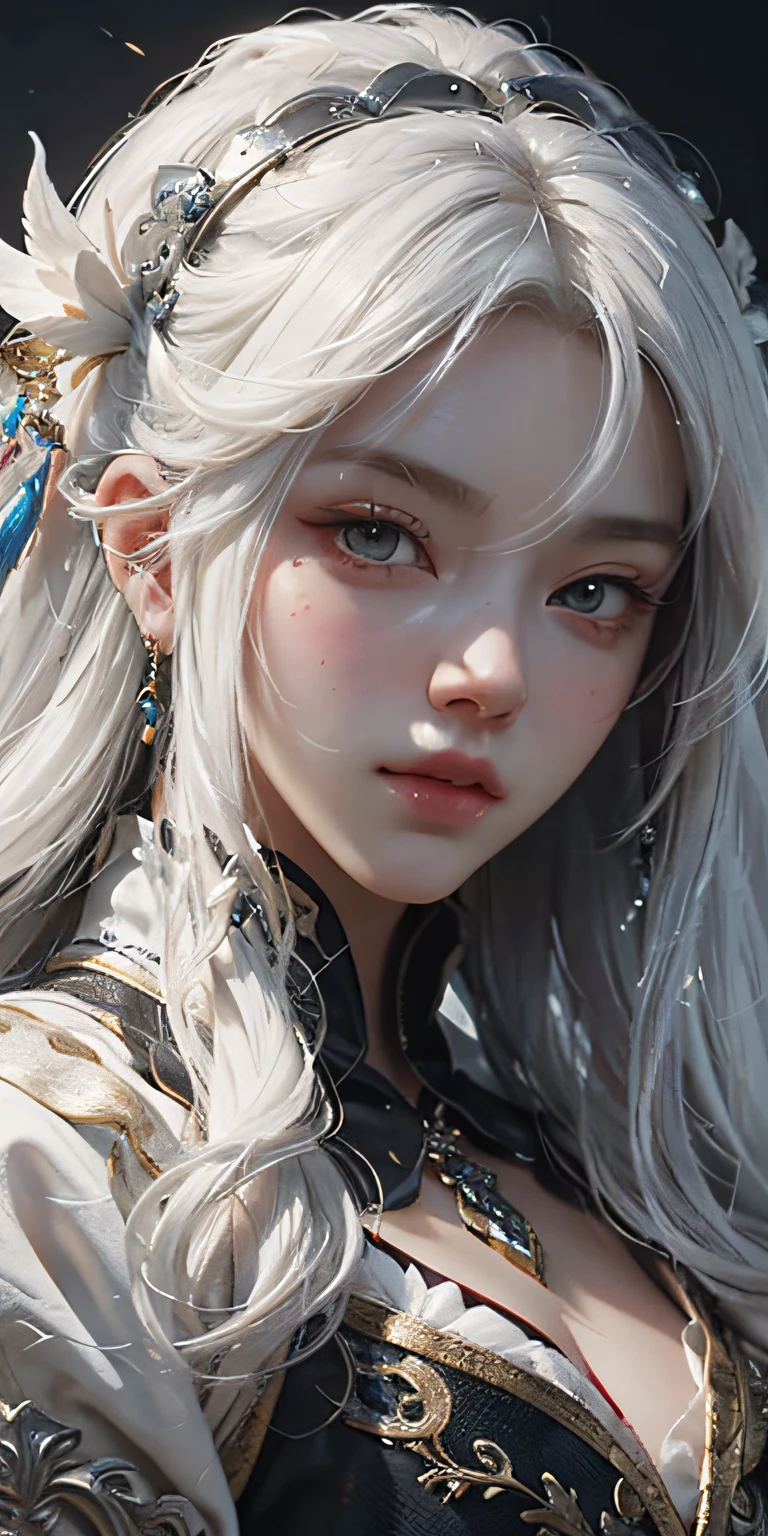 a close up of a woman with white hair and a white mask, beautiful character painting, guweiz, artwork in the style of guweiz, white haired deity, by Yang J, epic exquisite character art, stunning character art, by Fan Qi, by Wuzhun Shifan, guweiz on pixiv artstation