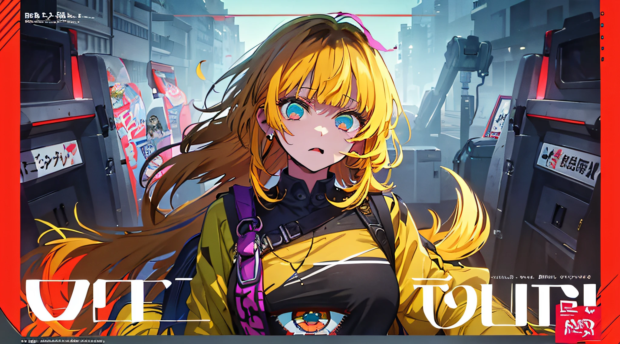 (((dramatic))), (((gritty))), (((intense)))) The movie poster features as the central character. She is shy in the center of the poster, wearing idol outfit, and a determined expression on her face. The background is dark and gritty, with a feeling of drunkenness. The text is bold and eye-catching, with catchy slogans that add to the overall drama and excitement. The color palette is dominated by dark colors, dotted with bright colors, giving the poster a dynamic and visual impact, tachi-e (magazine:1.3), (cover-style:1.3), fashionable, vibrant, outfit, posing, front, colorful, dynamic, background, element, confident, expressive, holding, statement, attachment, majestic, coiled, around, touch, scene, text, cover, bold, eye-catching, title, fashion, font, catchy, title, bigger, eye-catching, modern, trendy, focused, stylish, 1 girl