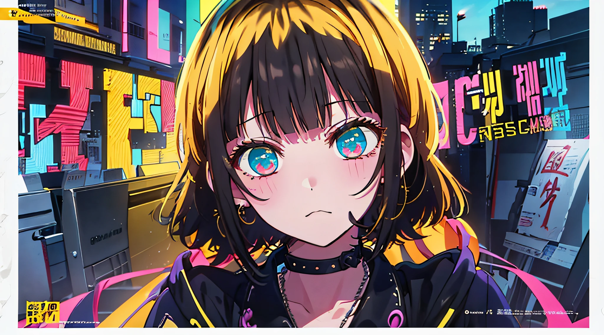 (((dramatic))), (((gritty))), (((intense)))) The movie poster features as the central character. She is shy in the center of the poster, wearing idol outfit, and a determined expression on her face. The background is dark and gritty, with a feeling of drunkenness. The text is bold and eye-catching, with catchy slogans that add to the overall drama and excitement. The color palette is dominated by dark colors, dotted with bright colors, giving the poster a dynamic and visual impact, tachi-e (magazine:1.3), (cover-style:1.3), fashionable, vibrant, outfit, posing, front, colorful, dynamic, background, element, confident, expressive, holding, statement, attachment, majestic, coiled, around, touch, scene, text, cover, bold, eye-catching, title, fashion, font, catchy, title, bigger, eye-catching, modern, trendy, focused, stylish, 1 girl
