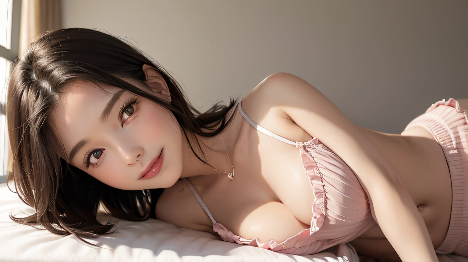 18 year old woman lying on bed, young sensual gravure idol, young cute gravure idol, posing in bed, posing in bedroom, realistic young gravure idol, young gravure idol, young skinny gravure idol, Japan model, Mayuri Shiina, asian girl, realistic sensual gravure idol