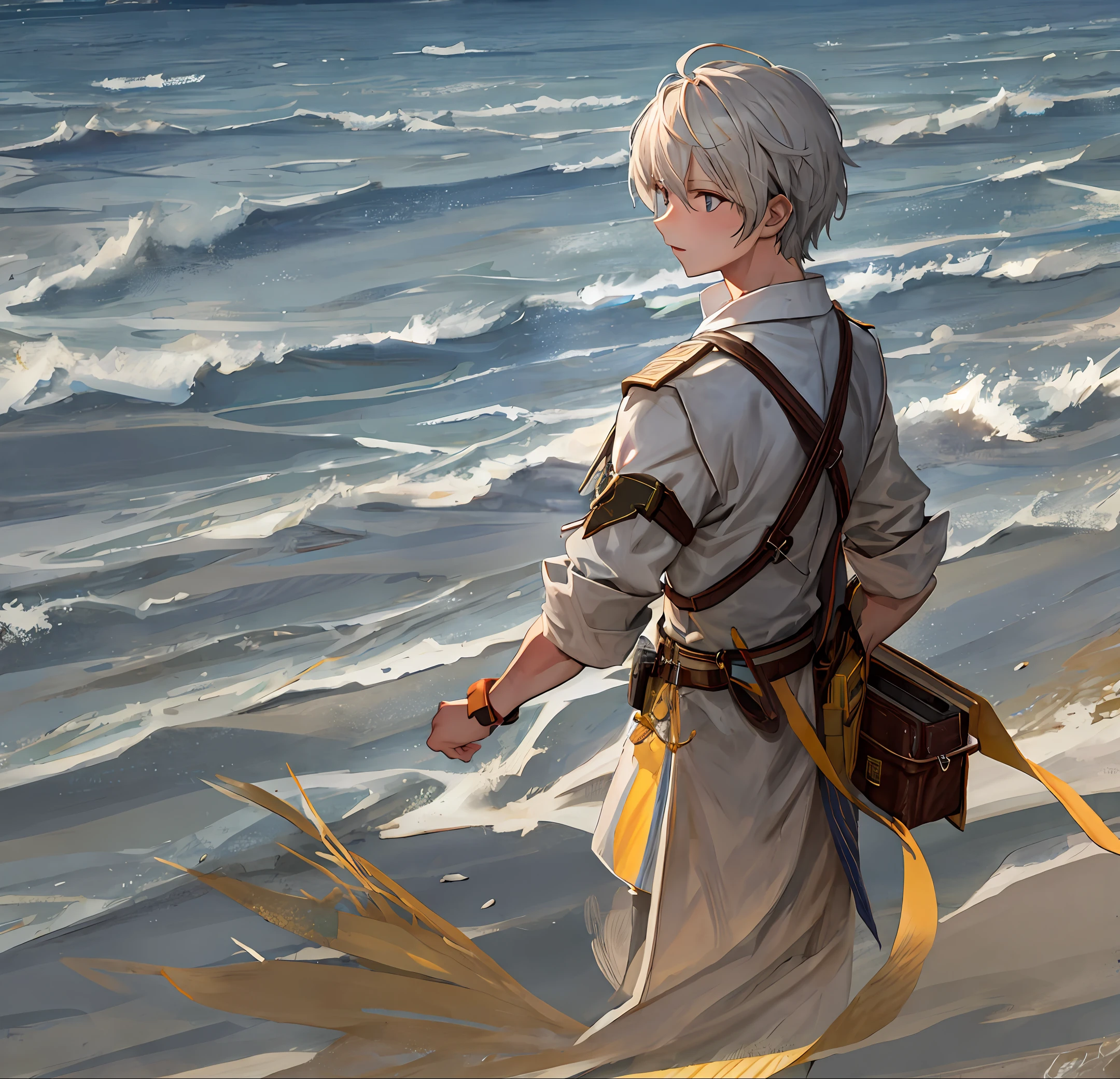 Beach, Russell Claw, playing in the water