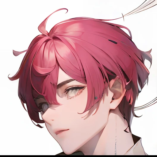 Handsome guy with pink hair, handsome