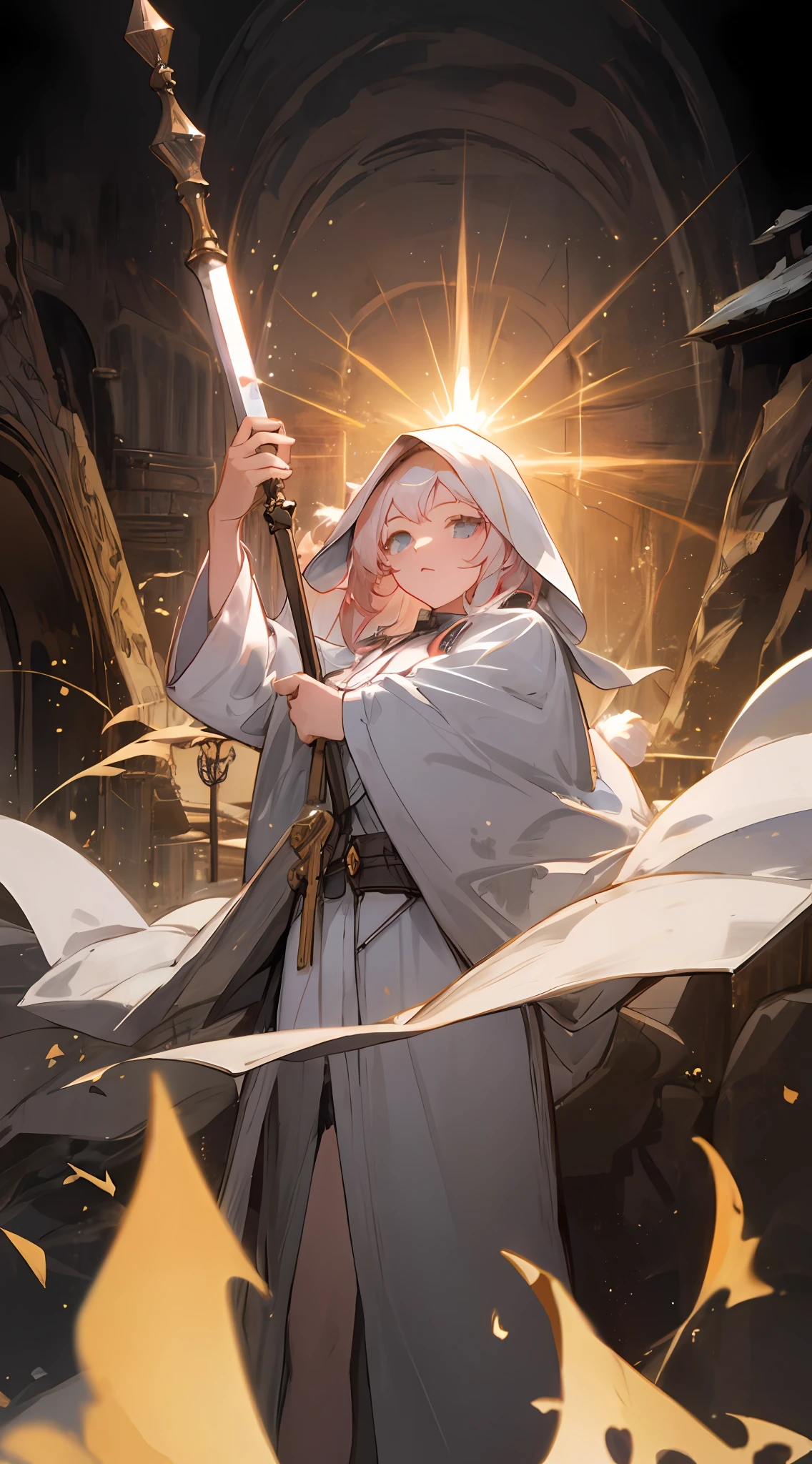 anime character with a sword and a cloak in a dark room, guweiz on pixiv artstation, guweiz on artstation pixiv, cushart krenz key art feminine, trending on artstation pixiv, from arknights, artwork in the style of guweiz, guweiz, best anime 4k konachan wallpaper