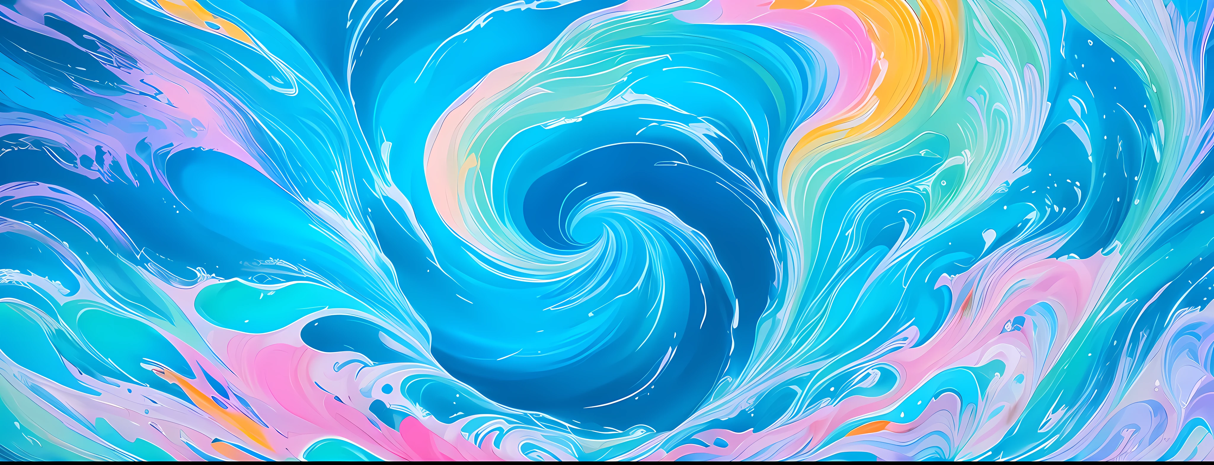 brightly colored abstract painting of a wave in a blue sky, vibrant digital painting, jen bartel, behance art, stylized digital art, style digital painting, godrays digital painting, detailed swirling water tornado, glossy digital painting, dreamlike digital painting, swirly, colorful digital painting, iridescence water elemental, splash aura in motion