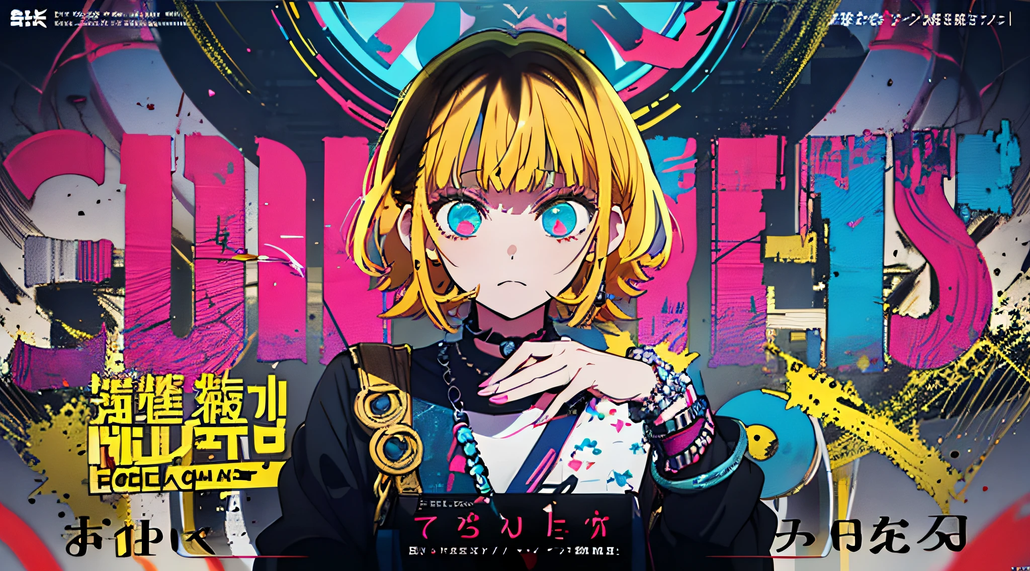 (((dramatic))), (((gritty))), (((intense)))) The movie poster features as the central character. She is shy in the center of the poster, wearing idol outfit, and a determined expression on her face. The background is dark and gritty, with a feeling of drunkenness. The text is bold and eye-catching, with catchy slogans that add to the overall drama and excitement. The color palette is dominated by dark colors, dotted with bright colors, giving the poster a dynamic and visual impact, tachi-e (magazine:1.3), (cover-style:1.3), fashionable, vibrant, outfit, posing, front, colorful, dynamic, background, element, confident, expressive, holding, statement, attachment, majestic, coiled, around, touch, scene, text, cover, bold, eye-catching, title, fashion, font, catchy, title, bigger, eye-catching, modern, trendy, focused, stylish, 1 girl