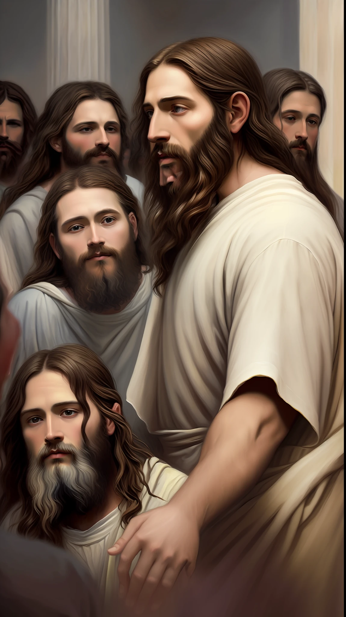 RECREATE THE PAINTING THE SACRAMENT of Jesus and the 12 apostles