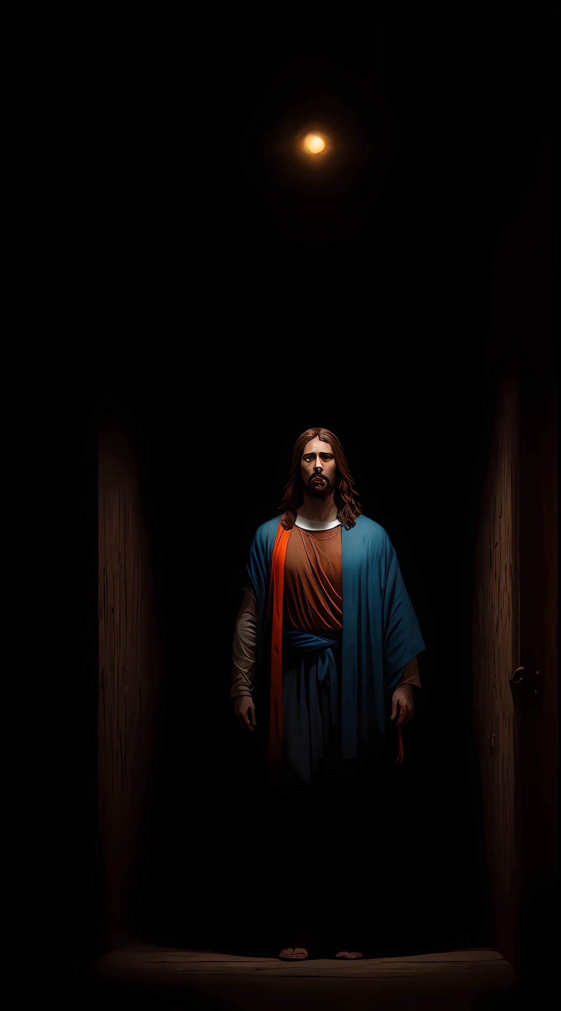 JESUS CHRIST near Noah's ark Dark photo: realistic epic, soft cinematic portrait, adobe lightroom, photographic lab, highly detailed, faded, art by Greg Rutkowski and artgerm, neutral colors: 1.2), (hdr: 1.4), (soft colors:1.2), hyperdetailed, (artstation:1.4), cinematic, warm lights, dramatic light, (intricate details:1.1), complex background, (rutkowski:0.66), (blue and orange:0.4
