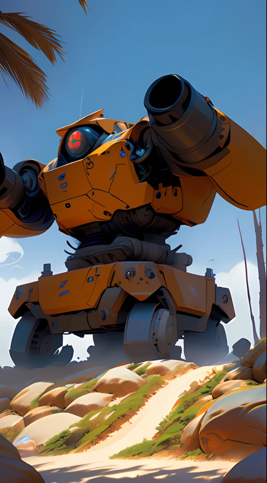 mechanistic, violent mech, low fire phobia, high-power cannon, surrealism, concept art, anime, surrealism, anime style, cinematic lighting, depth of field, sony fe gm, moving map, uhd, masterpiece, super detail, high quality, best quality, 8k, ccurate