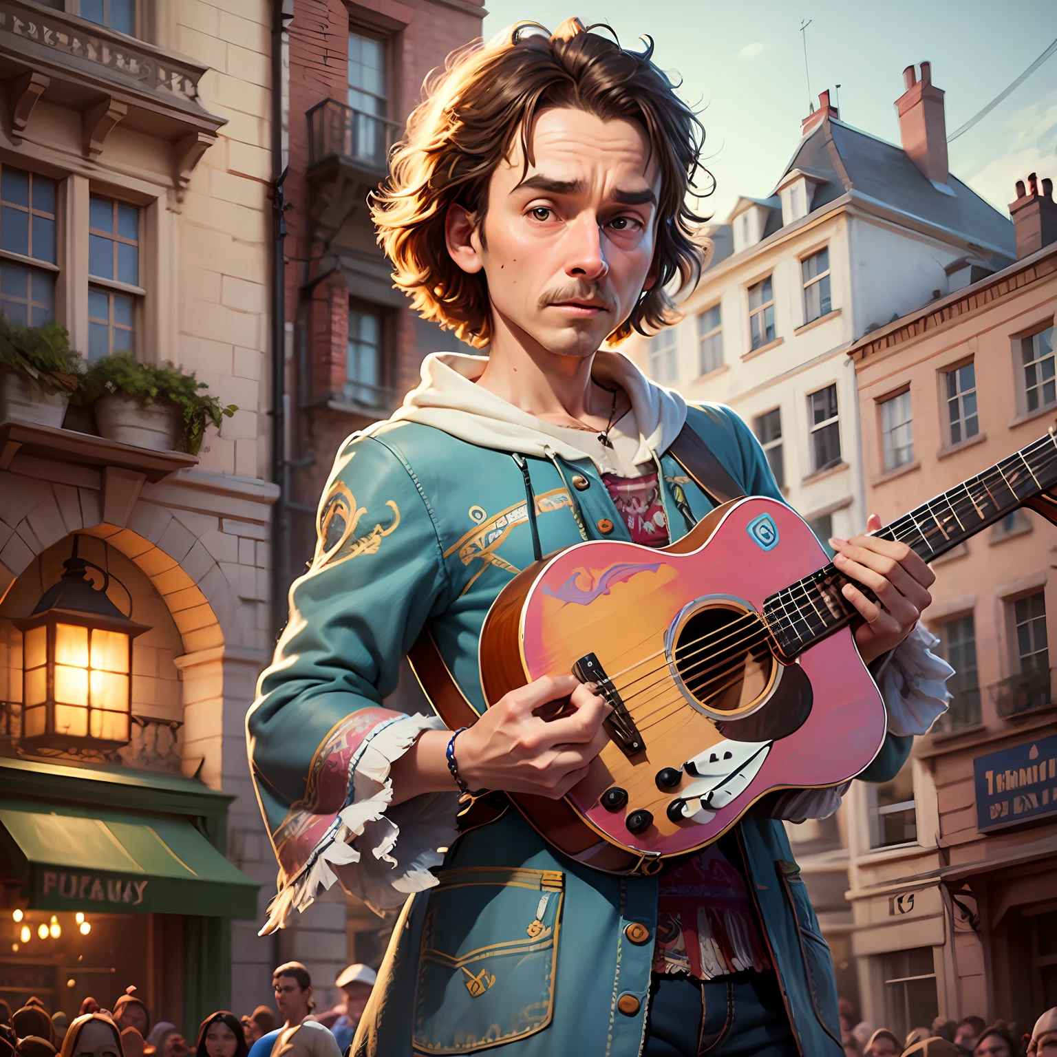 Pixar's The Troubadour, pixar, disney, 3d animation, high definition, bright colors, high definition, ultra intricate --auto --s2