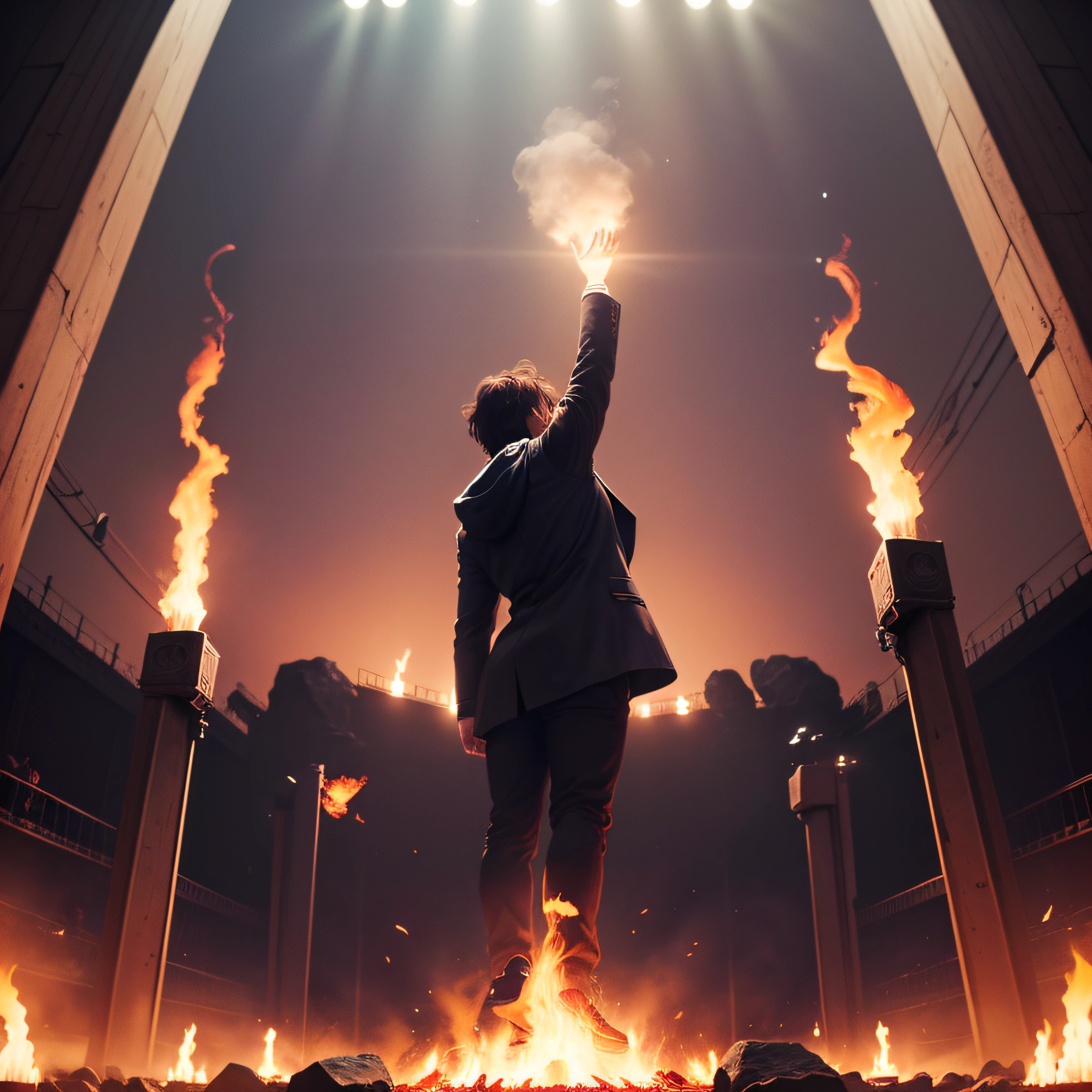So raise your hands high, and let your voice be heard,
In this rock 'n' roll symphony, let's soar like a bird,
With the power of music, we'll break all the chains,
Rocking together forever, in this eternal flame. --auto