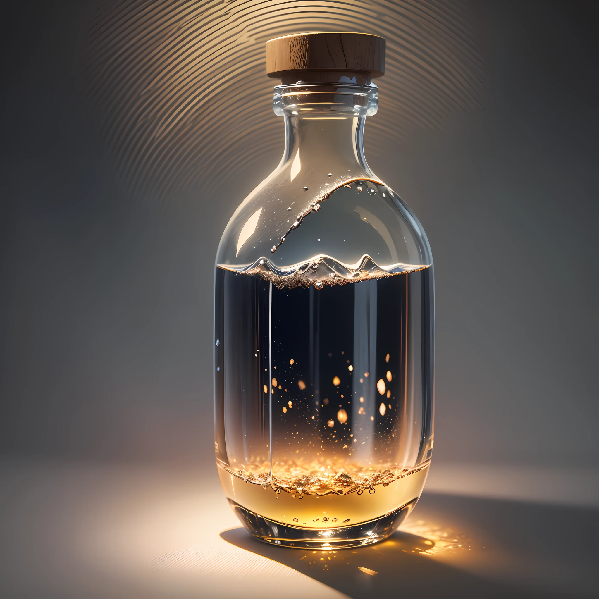 (sistema solar dentro de una botella de cristal). pintura digital, artstation, arte conceptual, enfoque suave, clear, illustration. ultra realistic. fotorealista --auto --s2