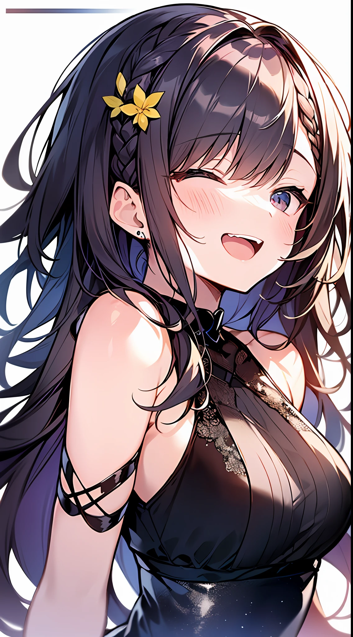 (Incredibly ridiculous absolute resolution:1.5)、top quality、masterpeace、Ultra High Resolution、8k、(Gorgeous dresses with luxurious, colorful decorations) BREAK Shoujo Manga Style、(loli)、Soft line art、Digital Enhancement、A touch of shoujo manga、Environmental Change Scene、Shoujo Mangacore、(((Hair length to the shoulders)))、(((short braiding)))、Laugh with open mouth、close one’s eyes、Close-up of the face、entangle、Beautiful and aesthetic:1.5、High Quality:1.3