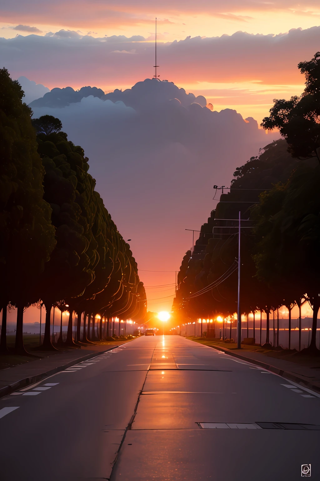 Dia amanhecendo radiante com cores de nascer do sol --auto