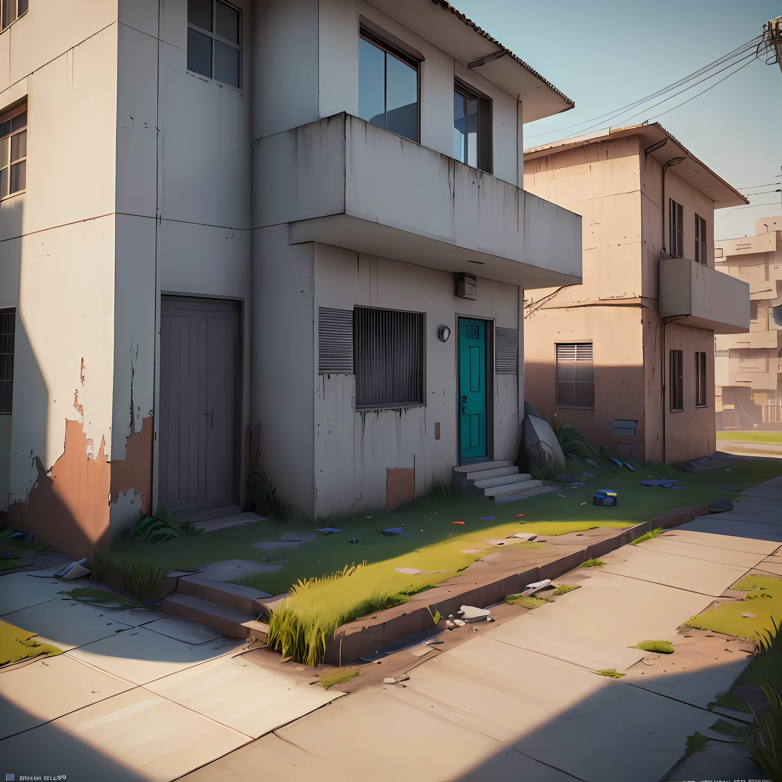 architecture、Two-story apartment building with 6 households