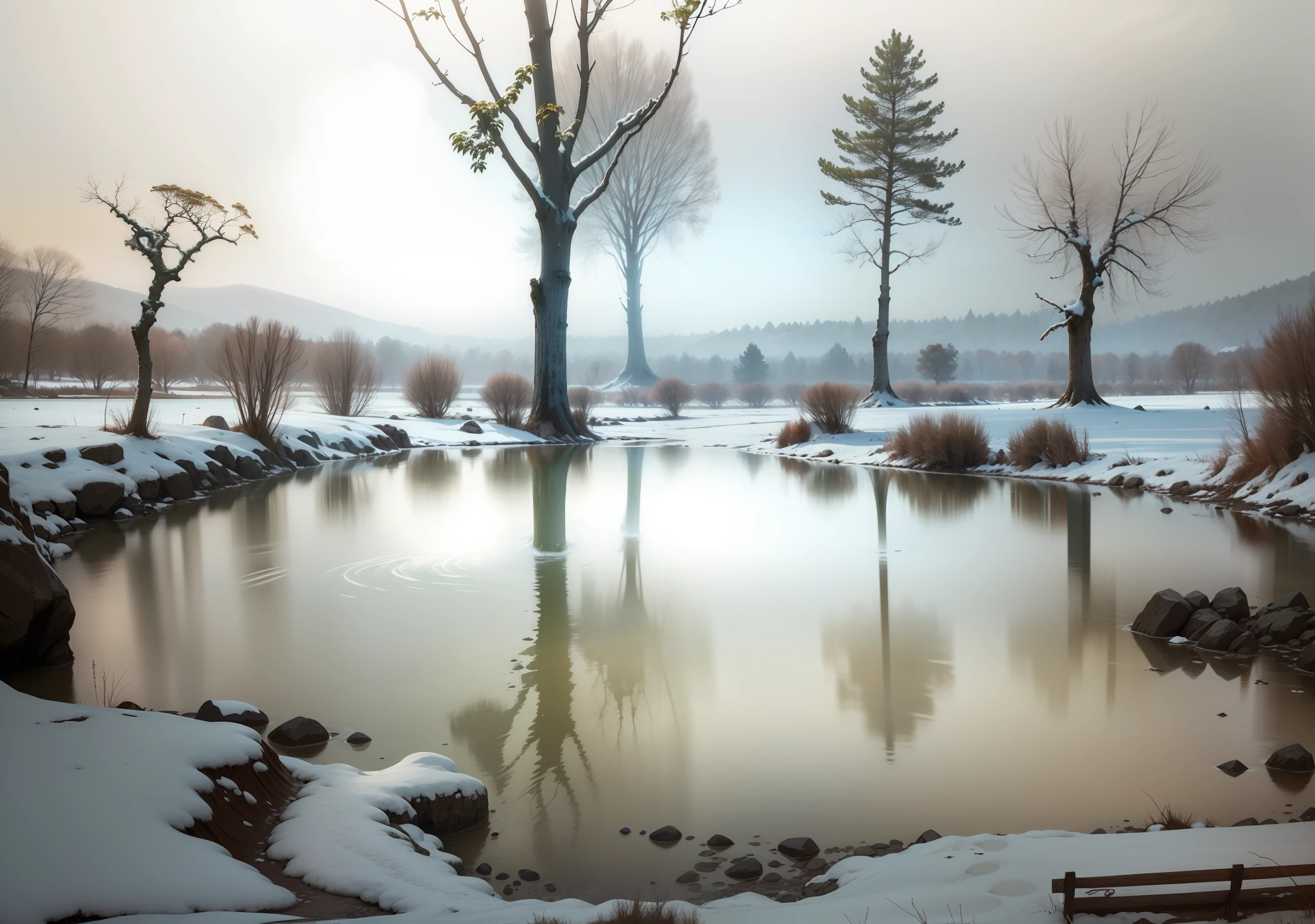 Nature ,add colours ,add blue colour to river and sky , add green colour to trees