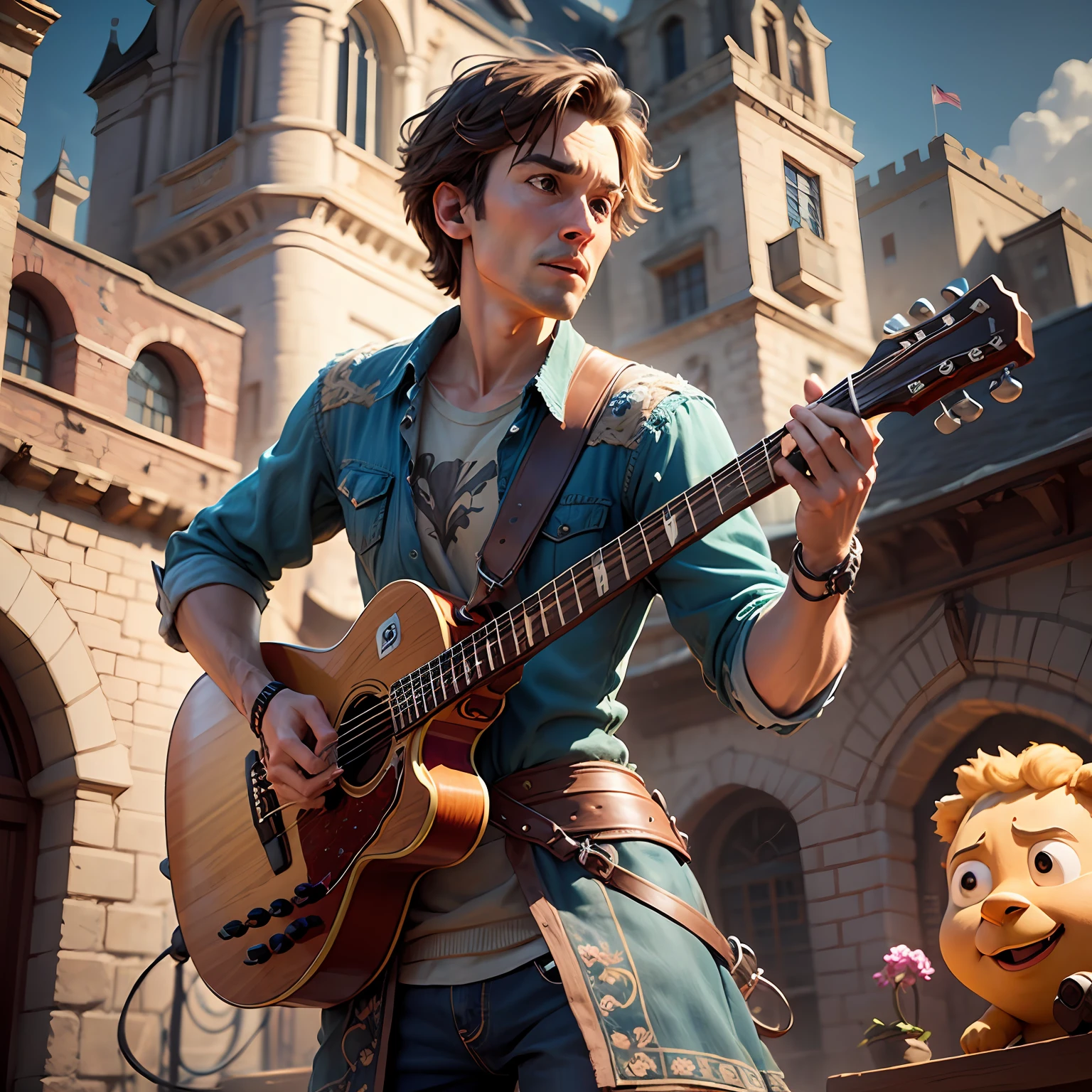 Pixar's The Troubadour, pixar, disney, 3d animation, high definition, bright colors, high definition, ultra intricate --auto --s2