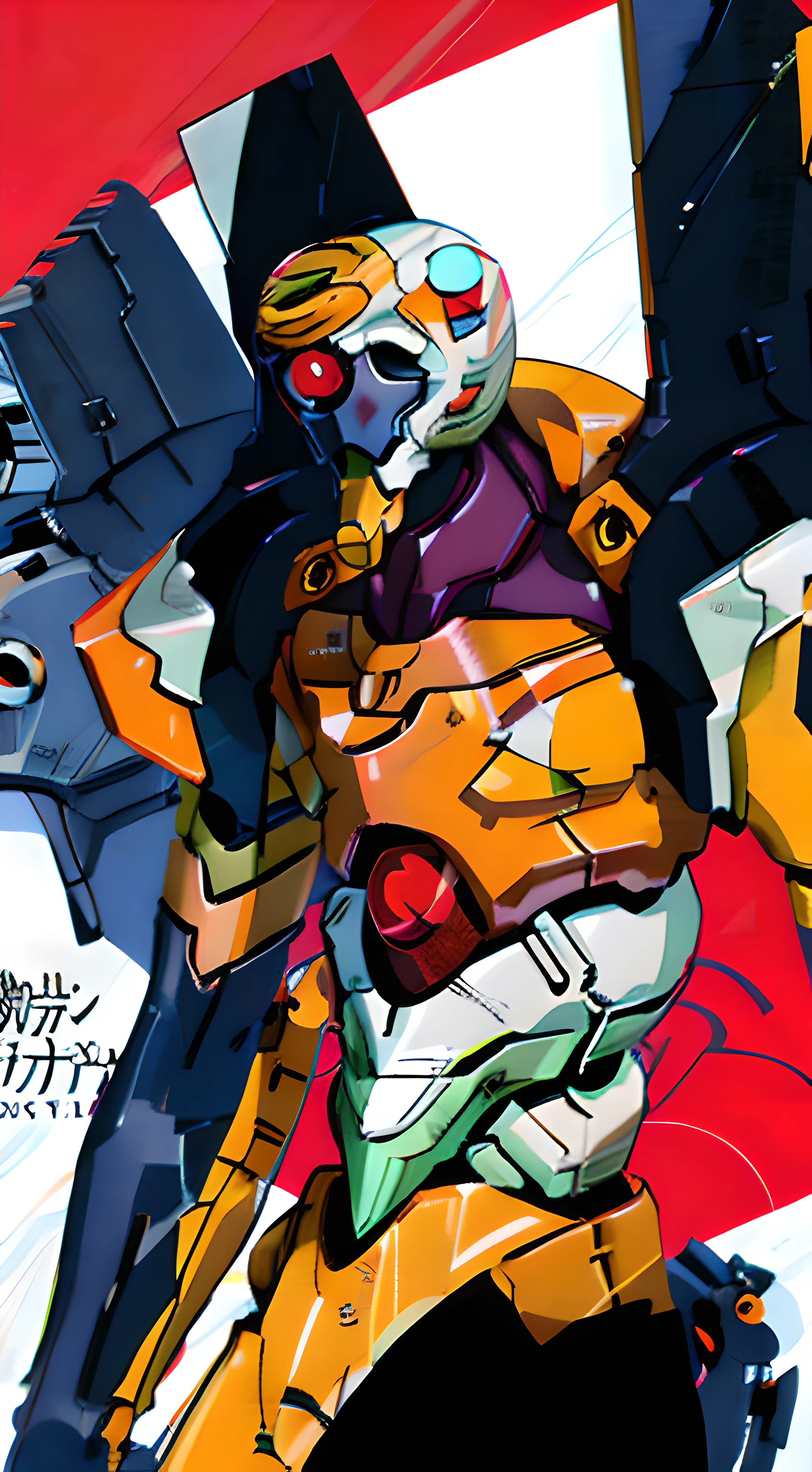 EVA 00, God Eva, Evangelion mech, scifi, looking at audience, (official arts, best quaity, Masterpieces:1.2), wallpaper,Hd, high res,