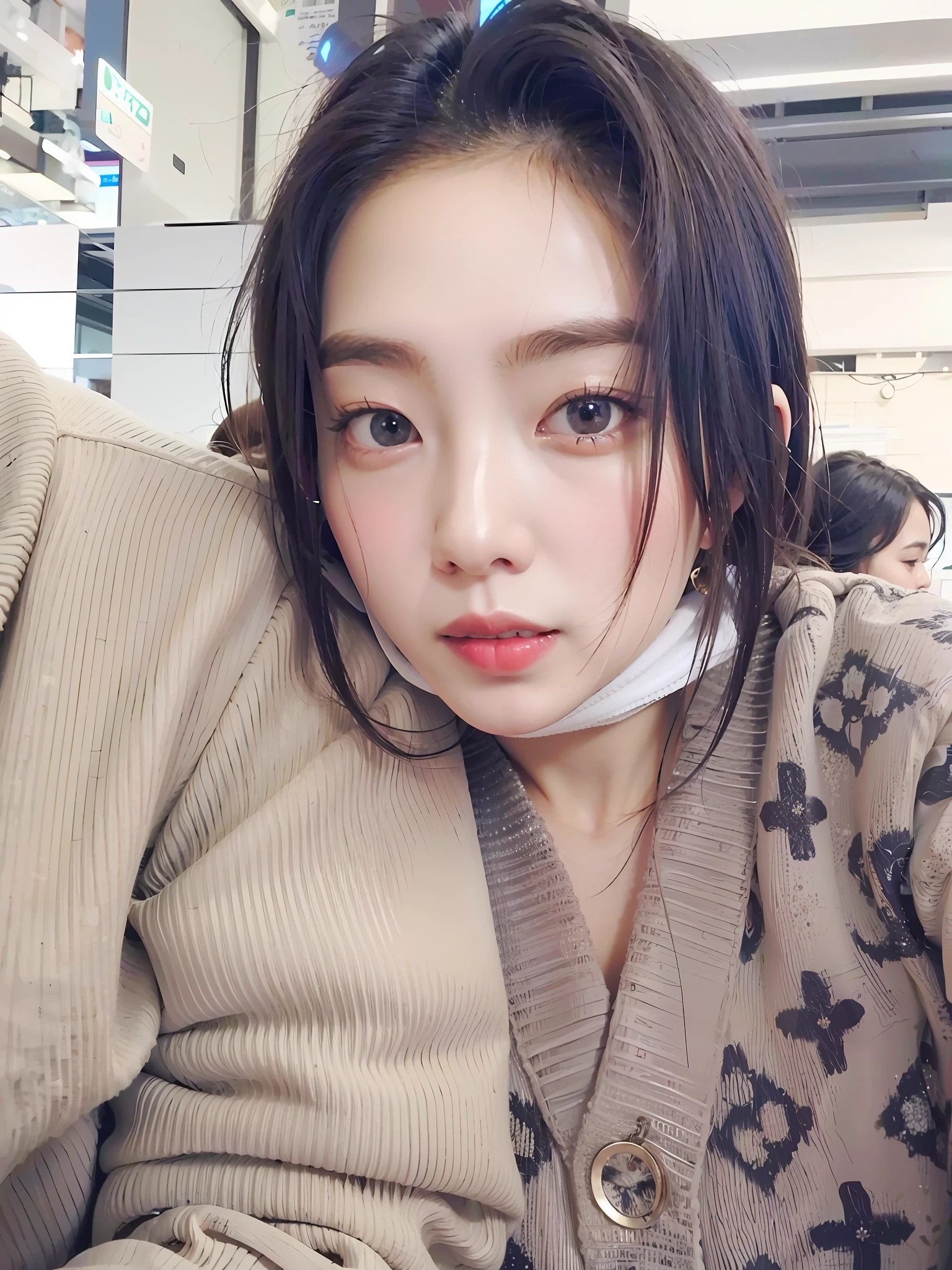 araffed asian woman with a neck brace and a sweater, ulzzang, wan adorable korean face, jinyoung shin, sun yunjoo, korean girl, blackpink jennie, xintong chen, heonhwa choe, gongbi, jaeyeon nam, 19-year-old girl, jia, young cute wan asian face, sakimichan