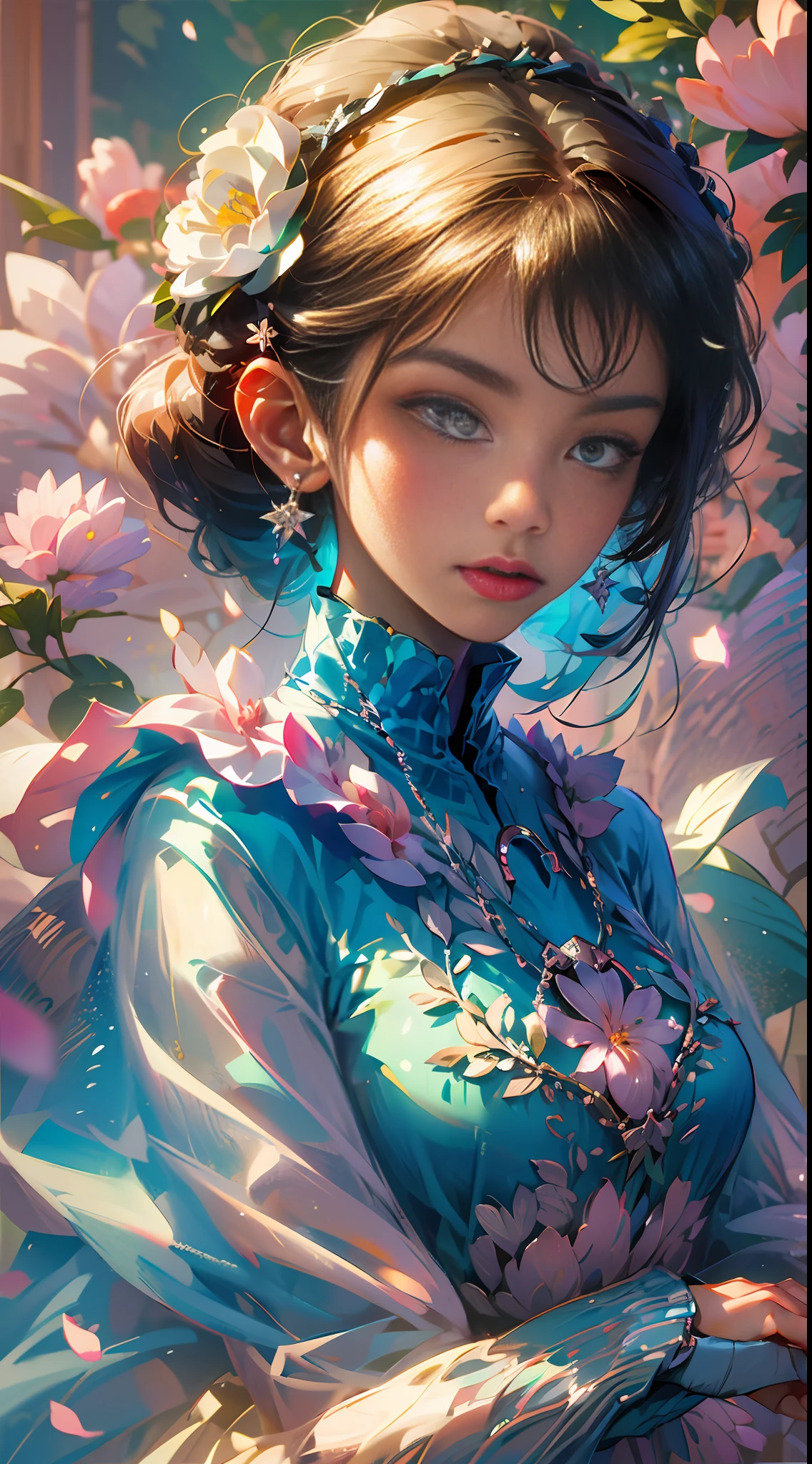 A boy holding flowers，There are colorful balloons floating in the sky，grassland,dance,Holding flowers，illustration，Color ink，happy，Perfect hand，pleased，Perfect quality，Clear focus（Clutter - home：0.8）， （Masterpieces：1.2） （Realistic：1.2） （bokeh） （best quaity） （Detailed skin：1.3） （Intricate details） （8K） （Detail eyes） （Sharp focus）,（happy） --auto