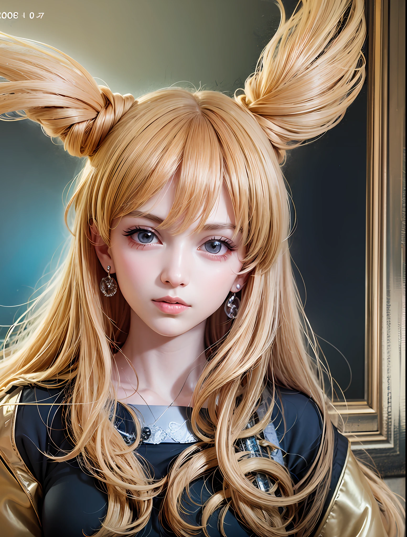 （fidelity：1.5），（original photo：1.4），（fidelity：1.3），（Masterpieces），best quaity，Highest quality，Extremely detailed CG unified 8k wallpaper，Detailed and complex，raw，high res，[：（Detailed face： 1.2):0.2],film grain, Fujifilm XT3, (high detailed skin:0.9), 8k,(ulzzang-6500:0.9),an anime girl with blonde hair on front of a poster, Sailor Moon, in the style of vintage aesthetics, celebrity and pop culture references, animated gifs,gritty reportage,asante art, 32k uhd, 19thcentury --ar 58:77 --niji 5