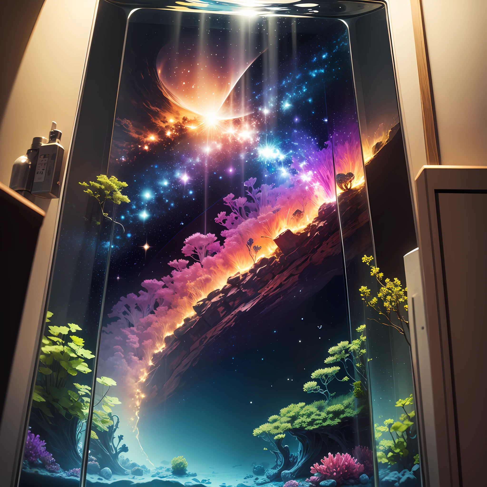 master masterpiece Big aquarium galaxy that fills the screen