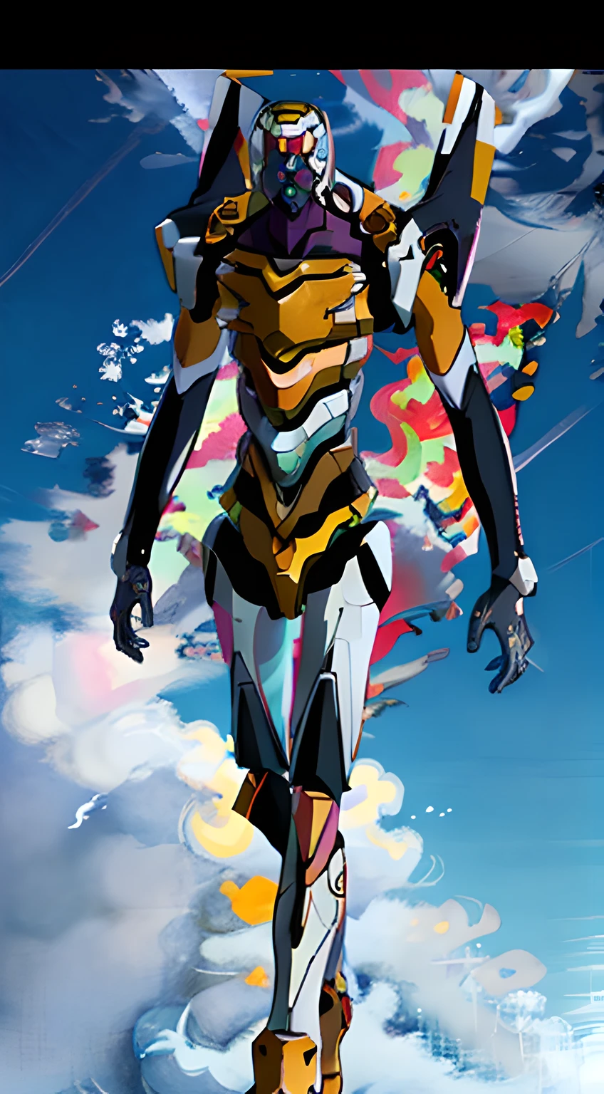 EVA 00, God Eva, Evangelion mech, sci fi, looking at audience, (official arts, best quaity, Masterpieces:1.2), wallpaper,hdt, high res,Blue livery,Blue body