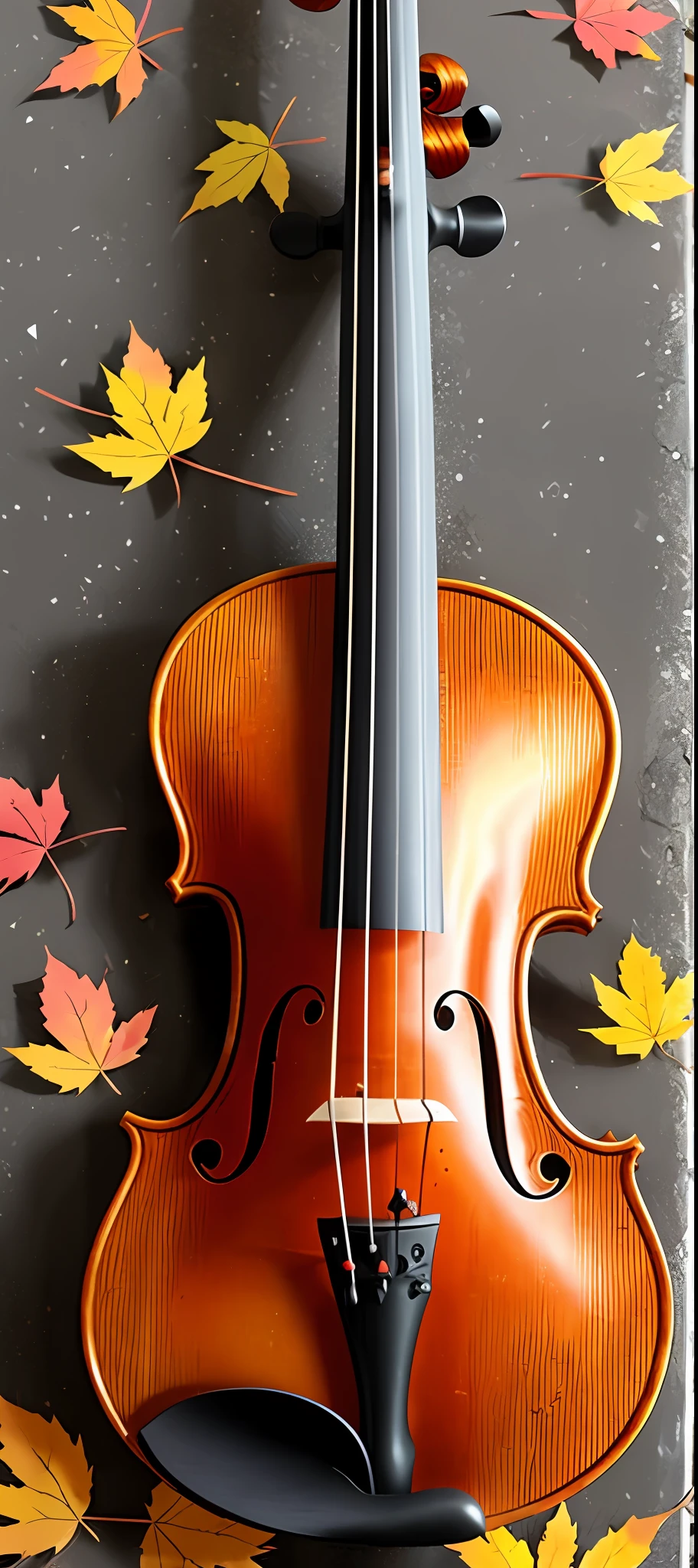there is a violin and a bow laying on the ground, fantasy violin, violin, (fantasy violin), standing on top of a violin, an instrument, in the autumn, fall season, music instruments, wonderful compositions, 🍁 cute, music in the air, musical instrument, fall season, in harmony with nature, instrument, beautiful composition, music instruments, autumn tranquility