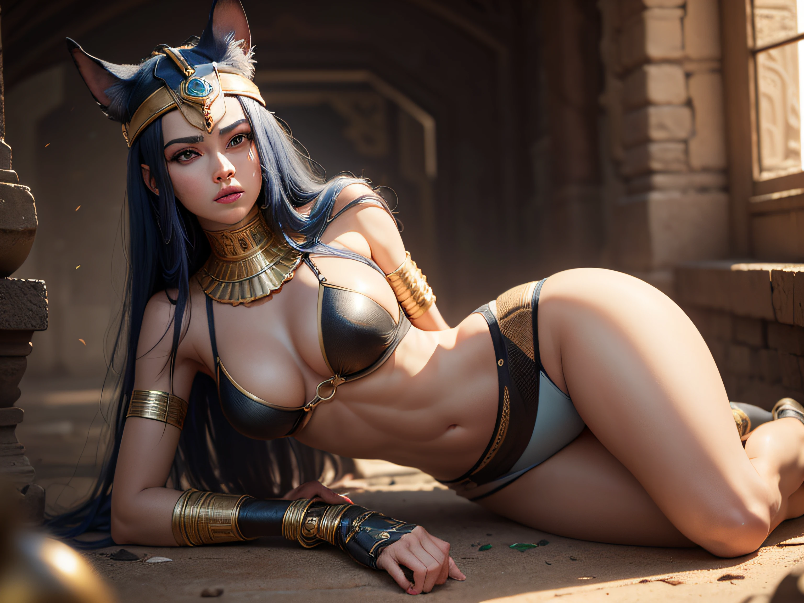 vista cuerpo completo, 1 girl, cat girl, ankha (cruce de animales), muy cachonda, piel amarilla, cola de gato, orejas de gato, pelo azul corto, flequillo, delgada, vestido blanco estremadamente corto y justado, ropa semitrasparente, viento ascendente muy fuerte, tiro de vaquero, inexpresivo, (mirando al espectador: 1.1 Egipto, Tutankhamun's mask, pharaoh, Bastet, Anubis, sin ropa interior, League belt, por mucha, niji --V5, cerca de real, psychopath, cara seductora y de placer, pose seductora, Inside a pyramid, ropa de 2 piezas, seductora profesional, cuerpo perfecto, centrada, escala para adaptarse a las dimensiones, HDR (High dynamic range), trazado de rayos, NVIDIA RTX, superresolución, irreal 5, Subsurface dispersion, textura PBR, posprocesamiento, Anisotropic filtering, profundidad de campo, Maximum clarity and sharpness, texturas multicapa, mapas de albedo y especulares, sombreado de superficie, Accurate simulation of light-material interaction, proporciones perfectas, renderizado de octanaje, Two-tone lighting, apertura amplia, ISO bajo, balance de blancos, regla de tercios, 8K RAW